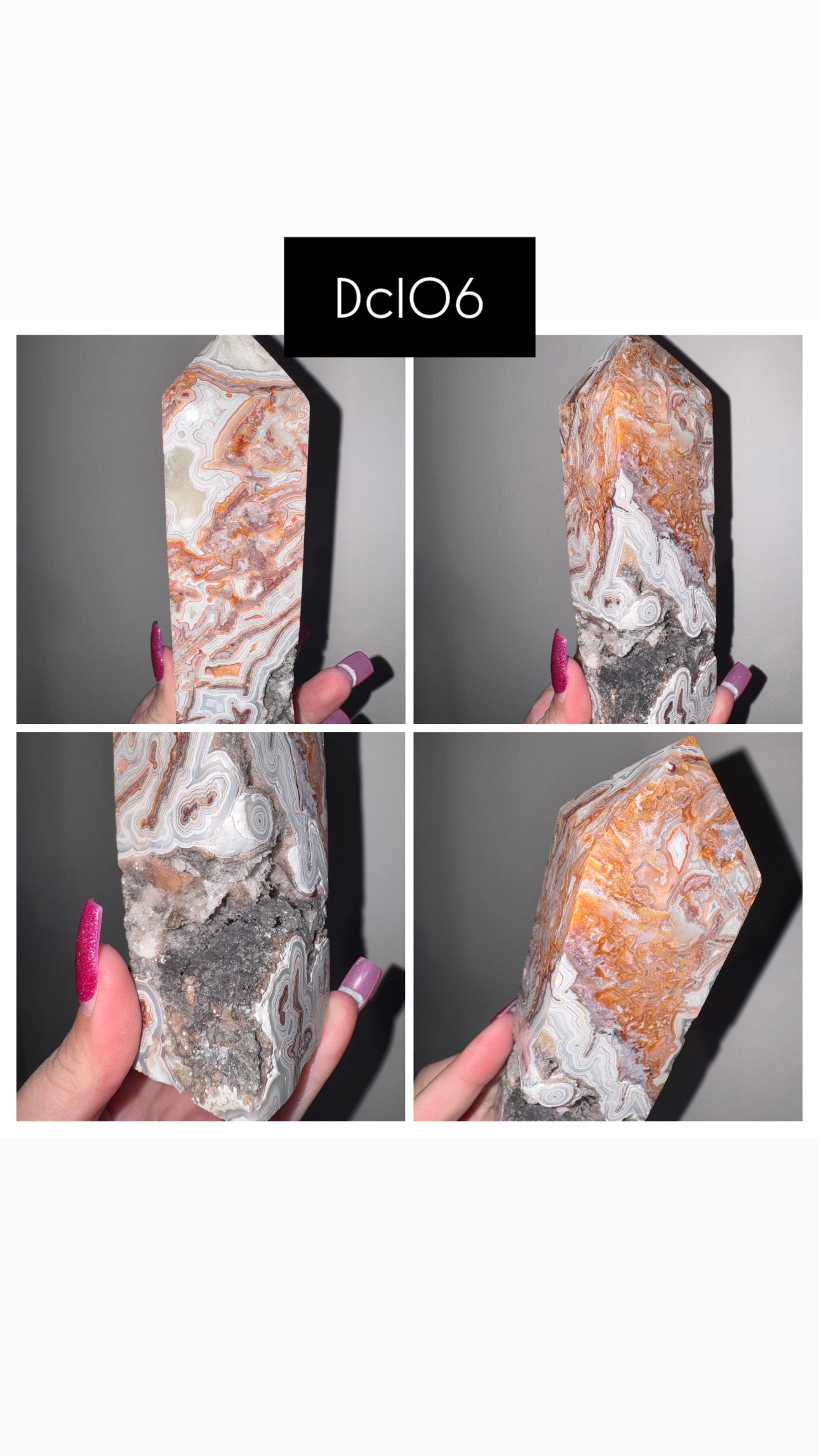 Druzy Mexican Crazy Lace Agate Tower (big!)