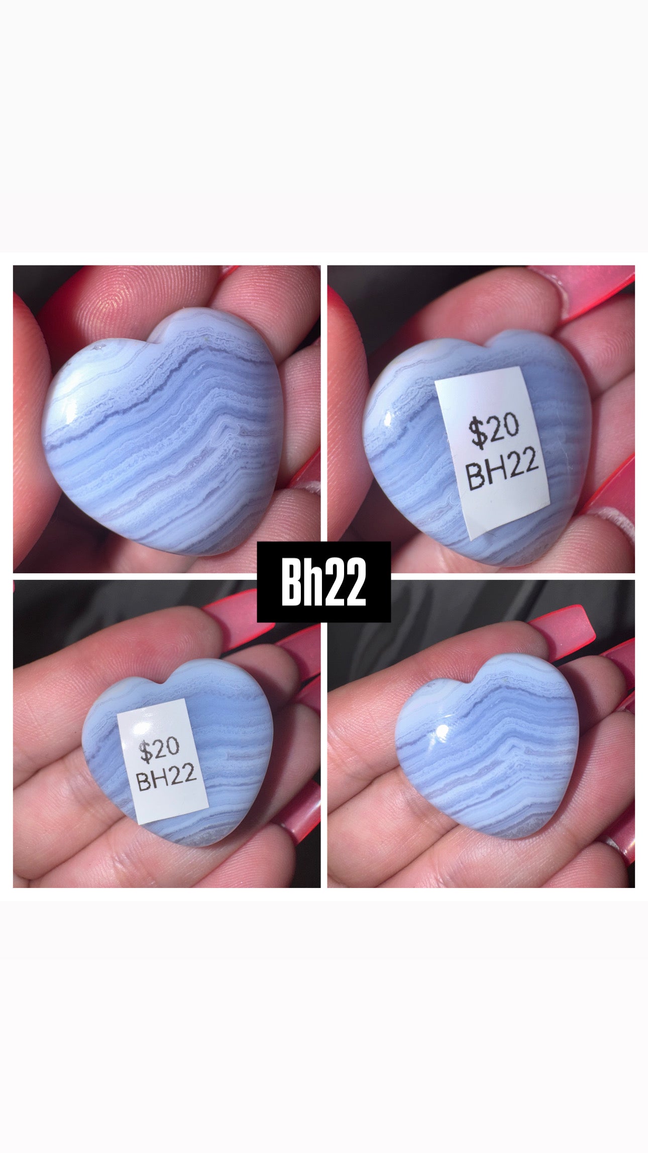 Blue Lace Agate AAA Heart