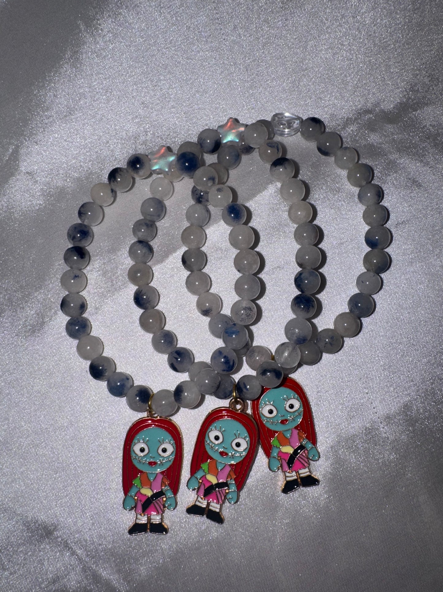 Dumortierite Quartz 6mm Bracelet with Sally Charm