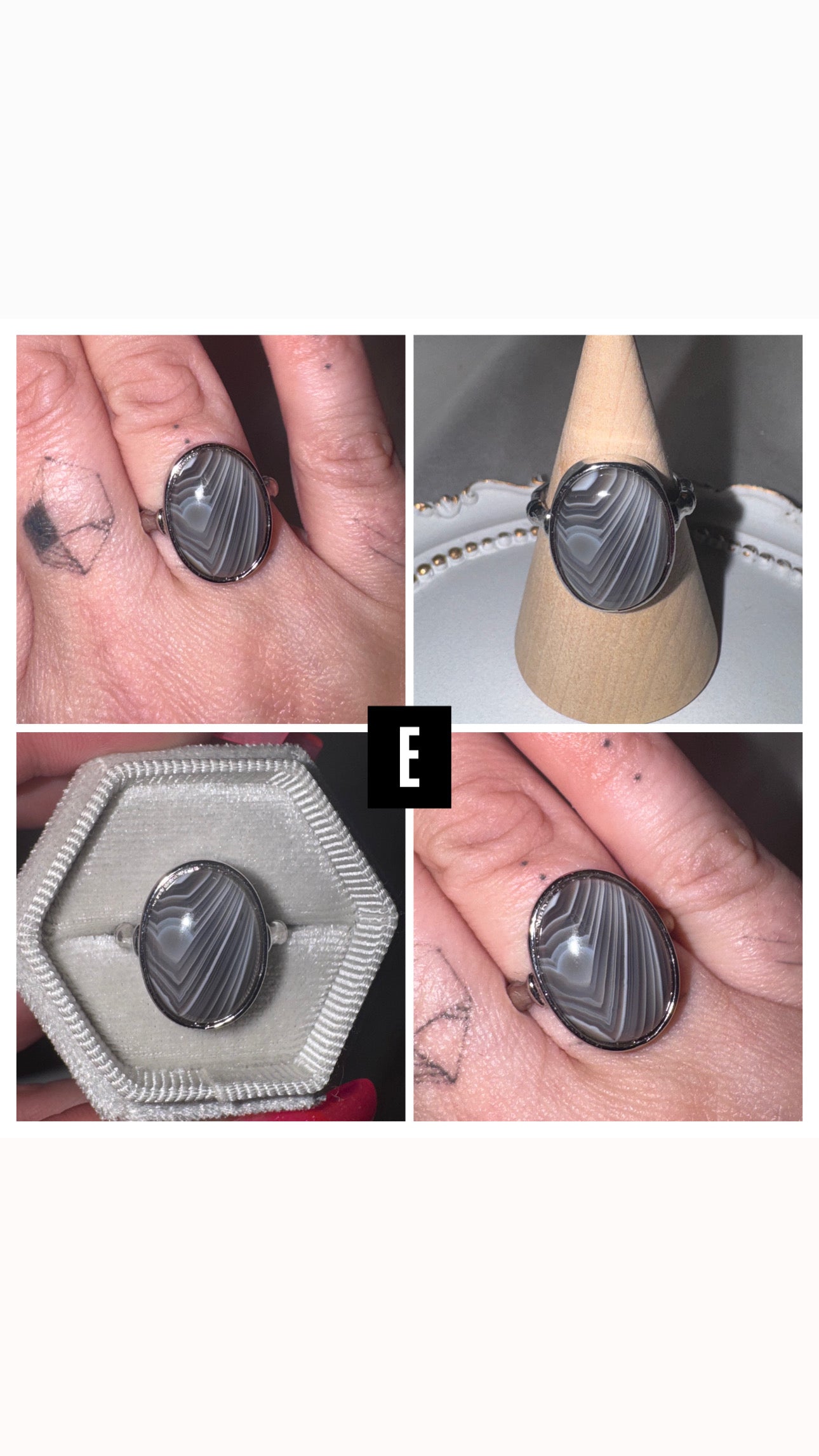 Botswana Agate AAA Adjustable Ring