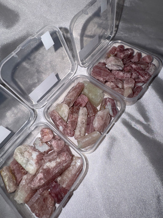 Watermelon Tourmaline Raw Bundle Box