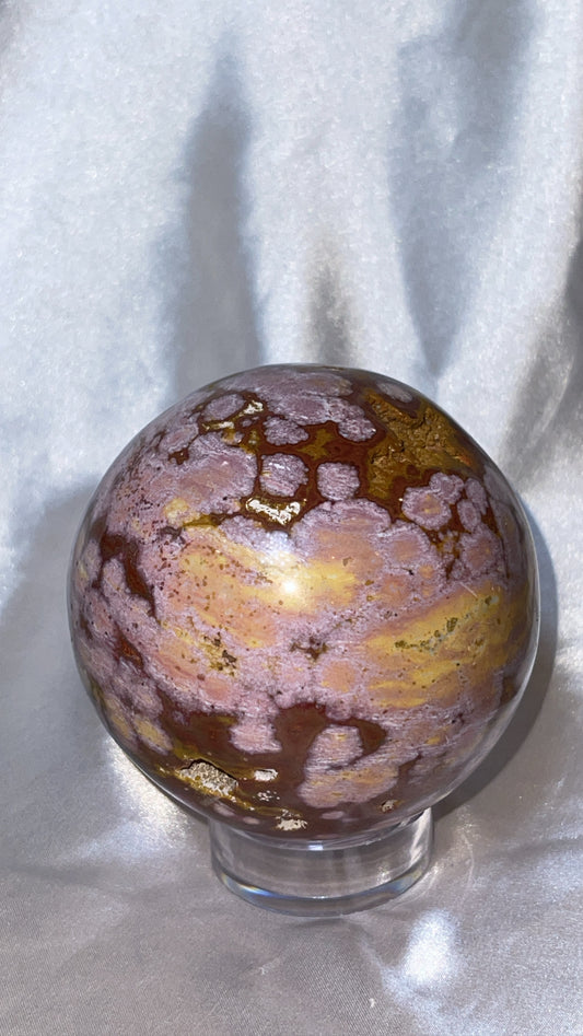 Pink Ocean Jasper AAA XL Sphere (88mm)