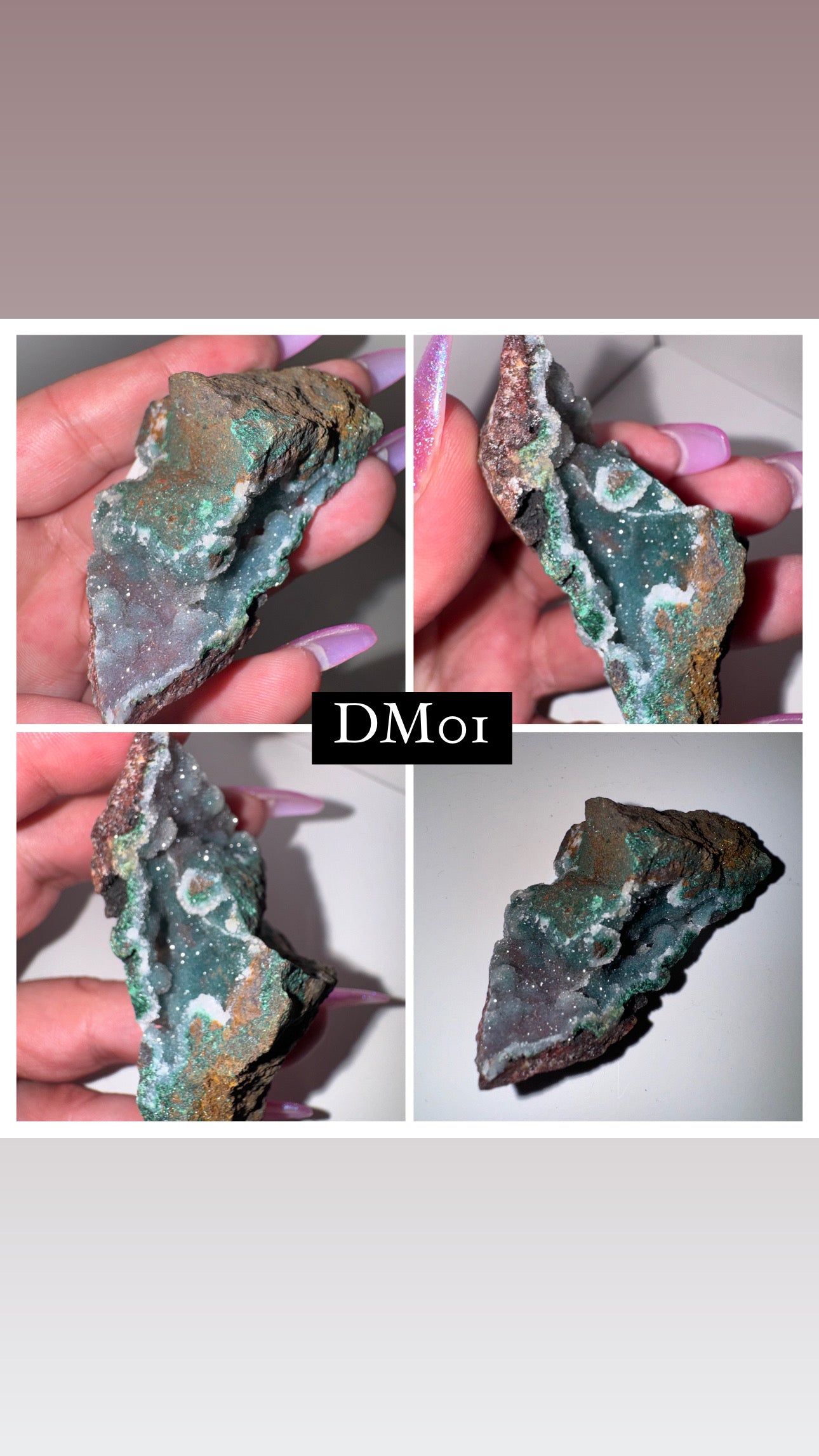 Malachite on Druzy Quartz