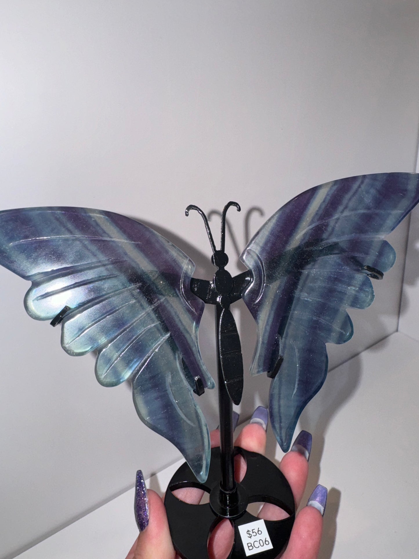 Fluorite Large Butterfly on stand