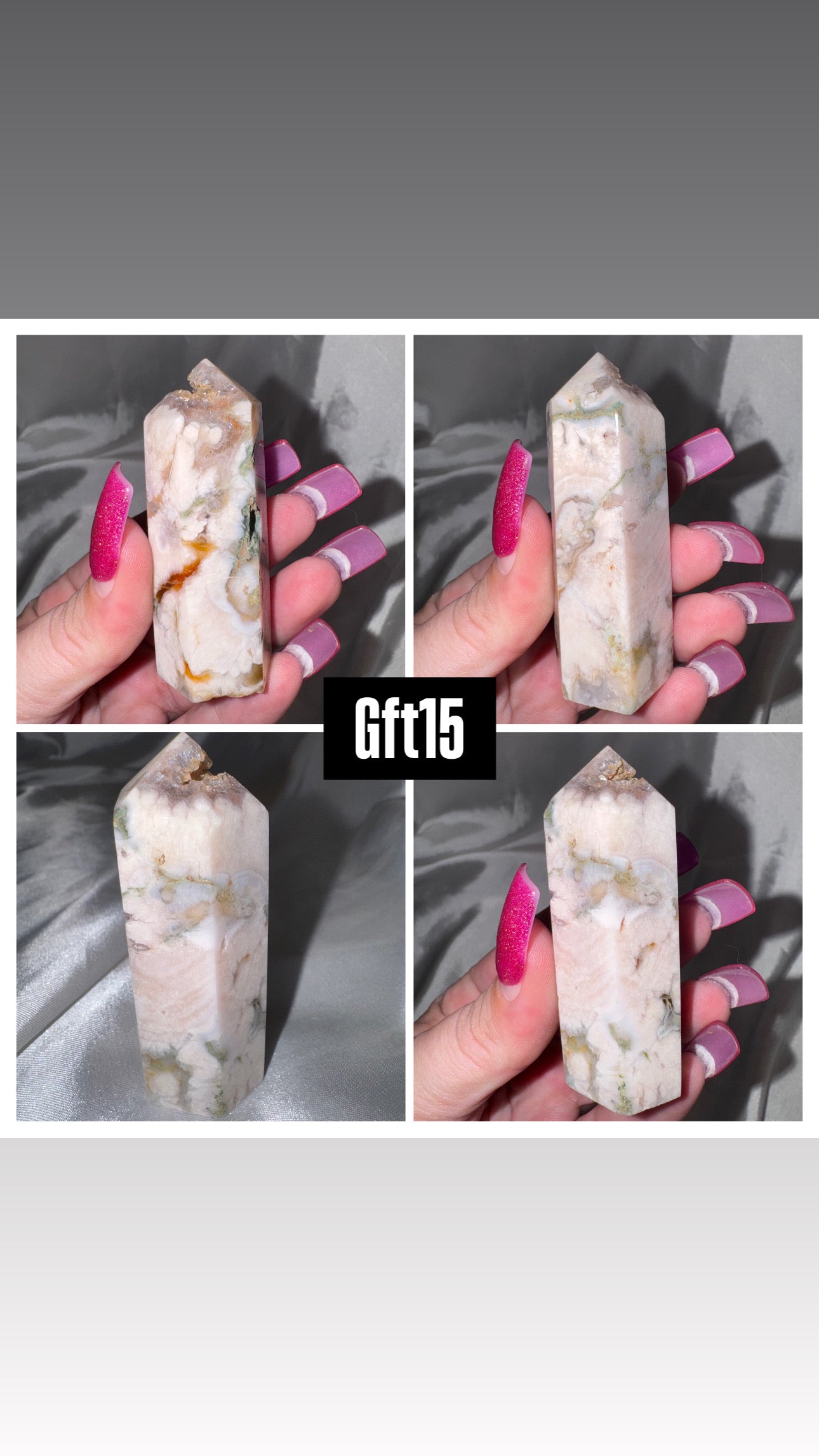 Green Flower Agate Tower