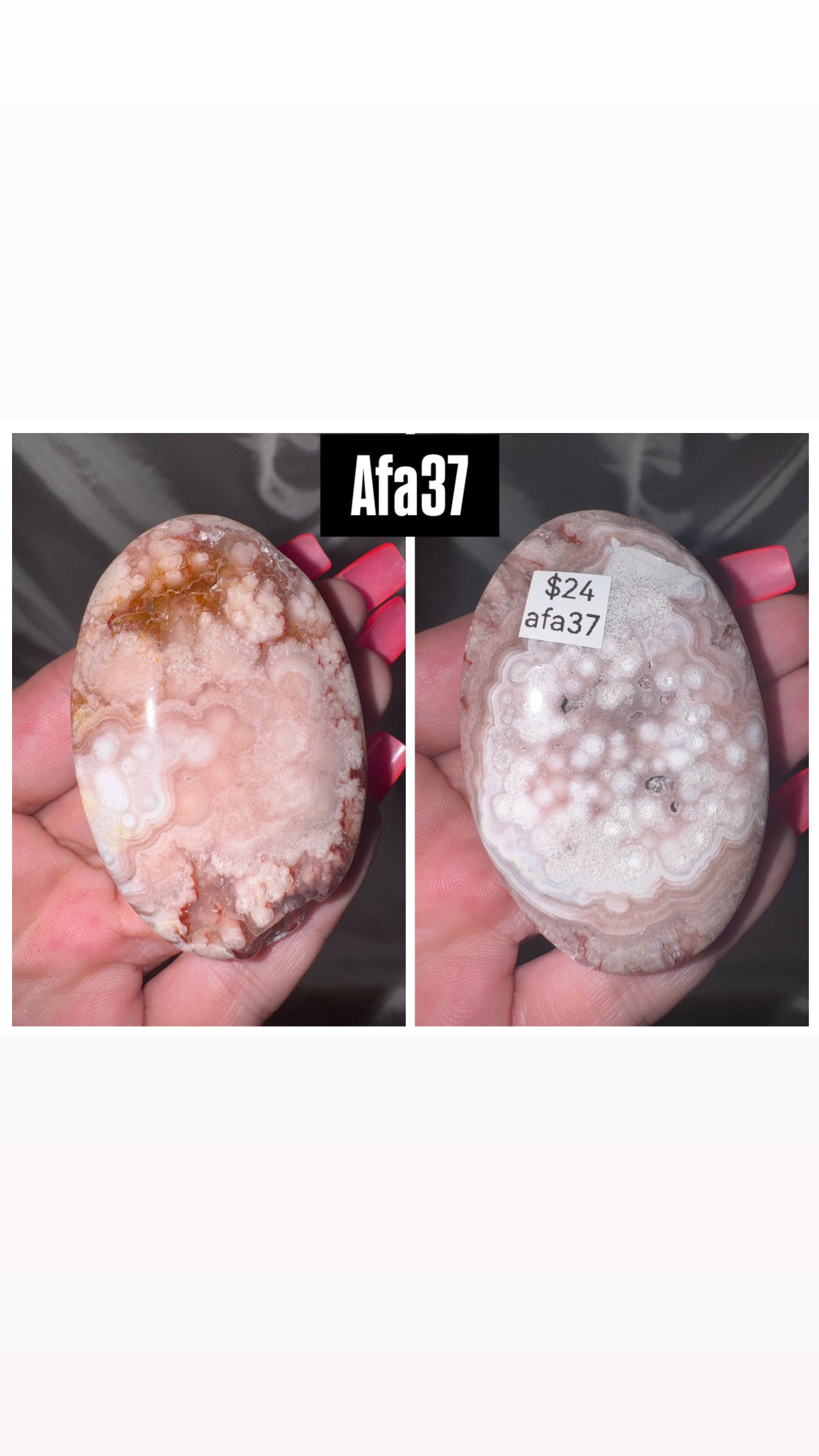 Amethyst Flower Agate AAA Heart/Palmstone