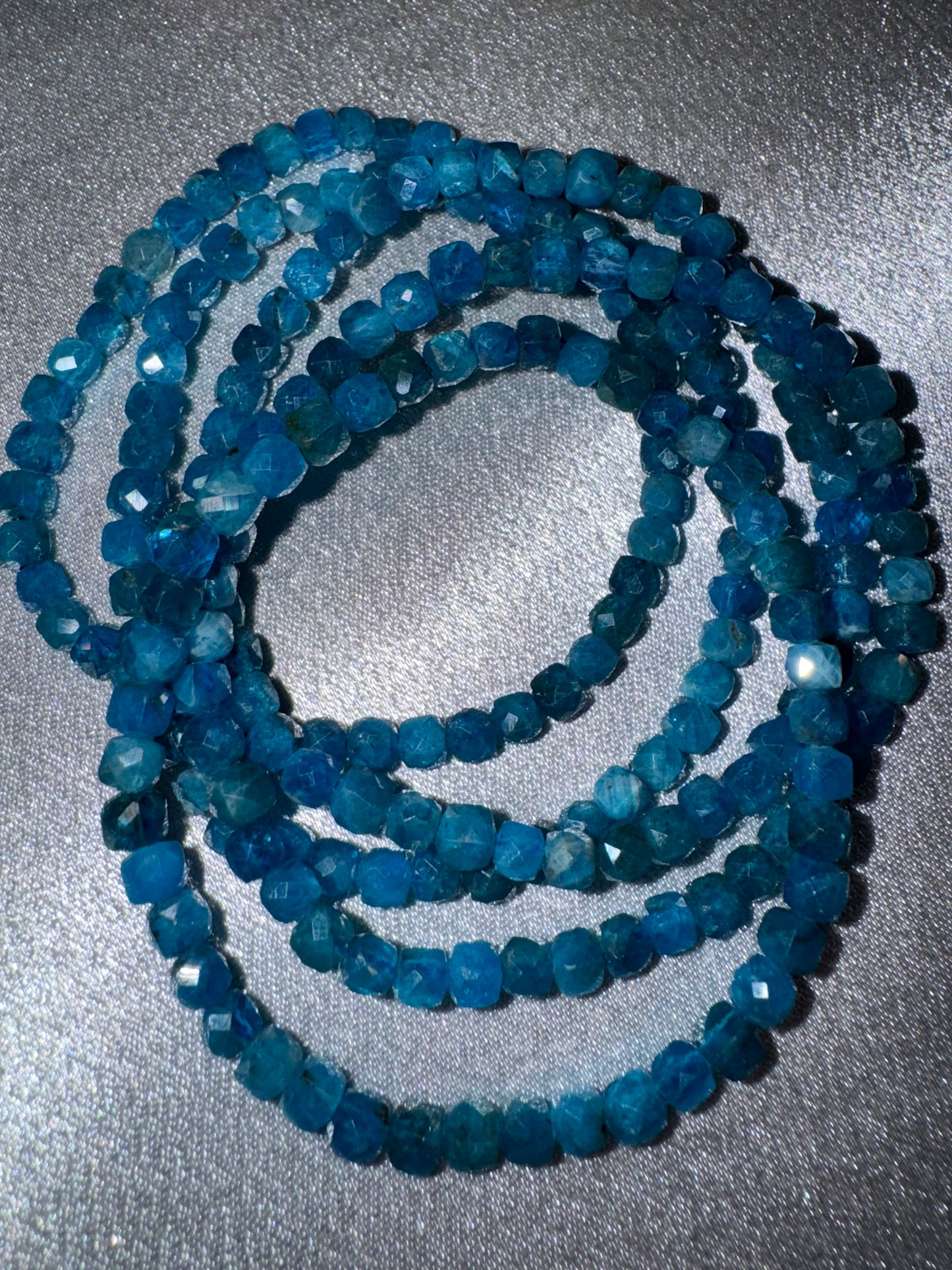 Blue Apatite AAA Faceted Bracelet 4mm