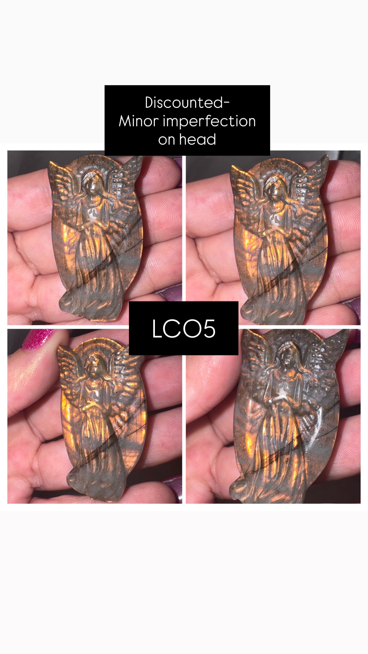 Labradorite Angel Carving