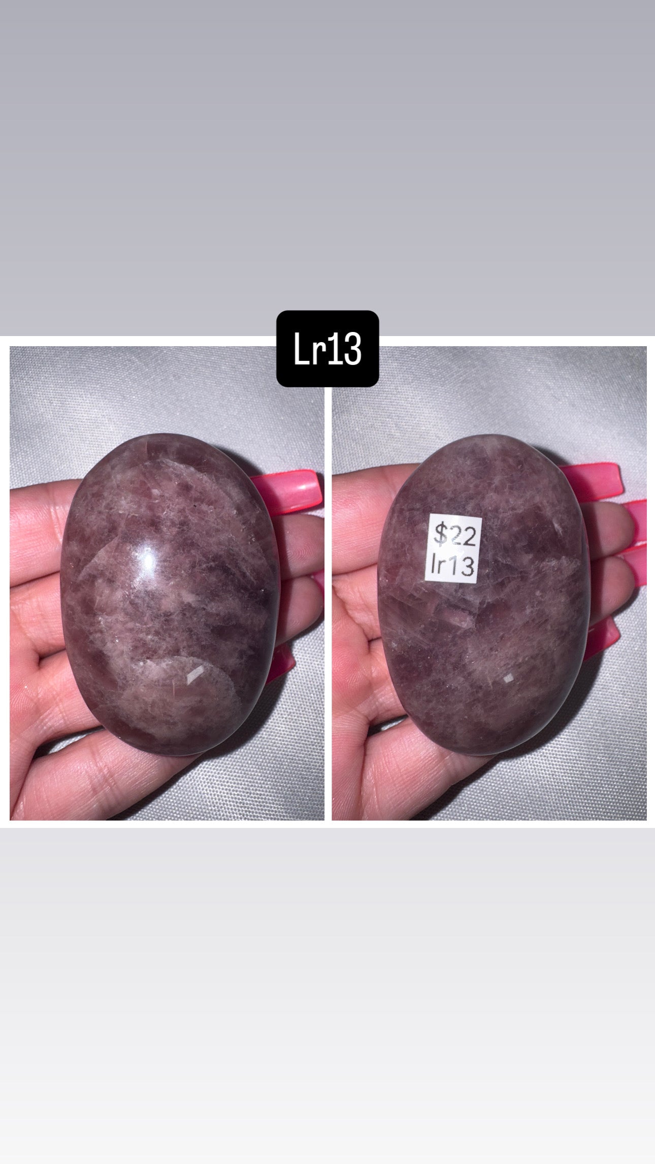 Lavender Rose Quartz Palmstone