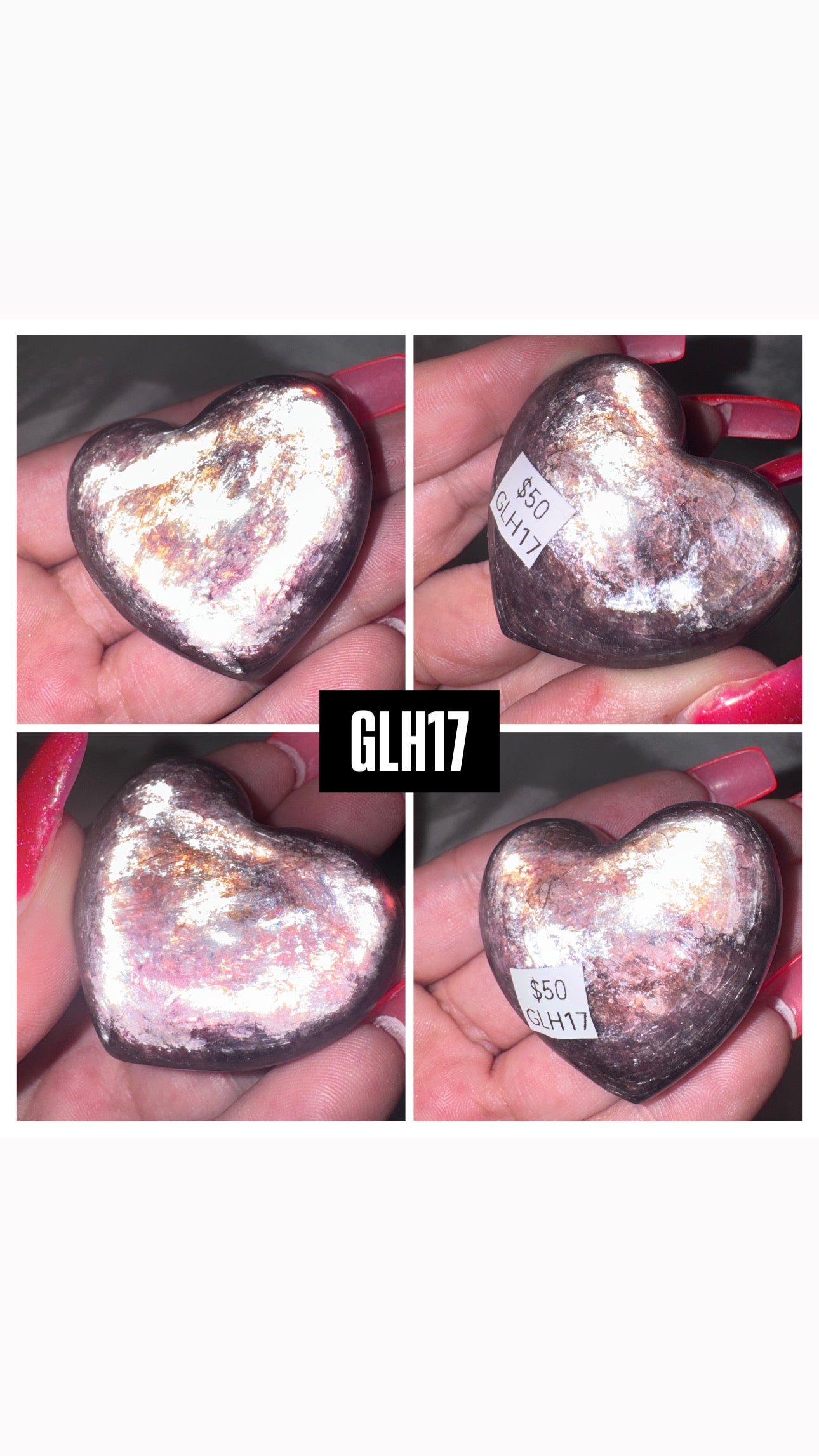 Gem Lepidolite Puffy Heart