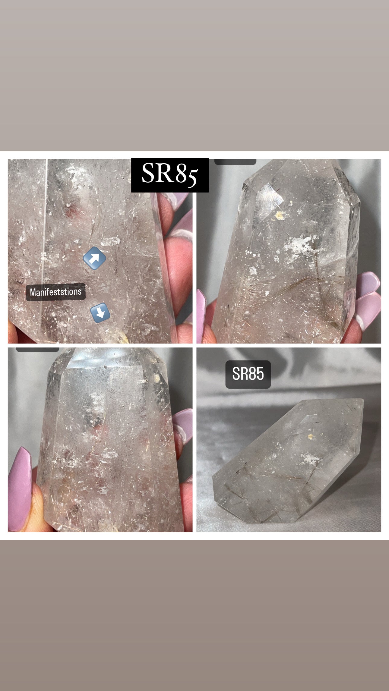 Silver Rutile Quartz AAA Tower