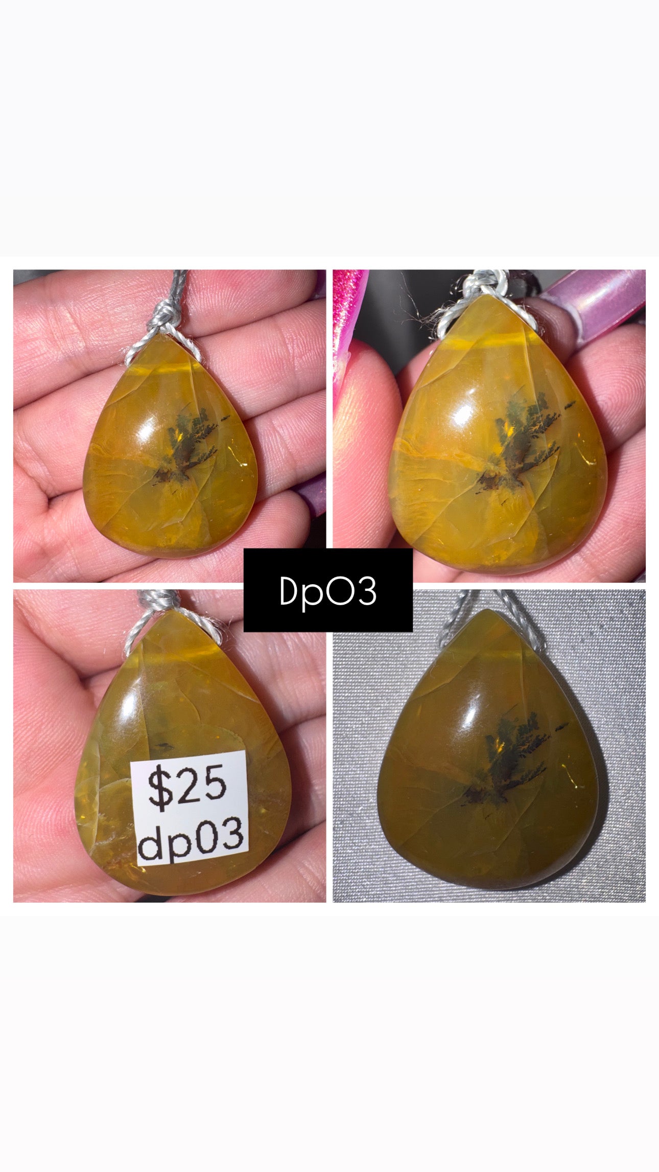 Large Drilled Crystal Pendant