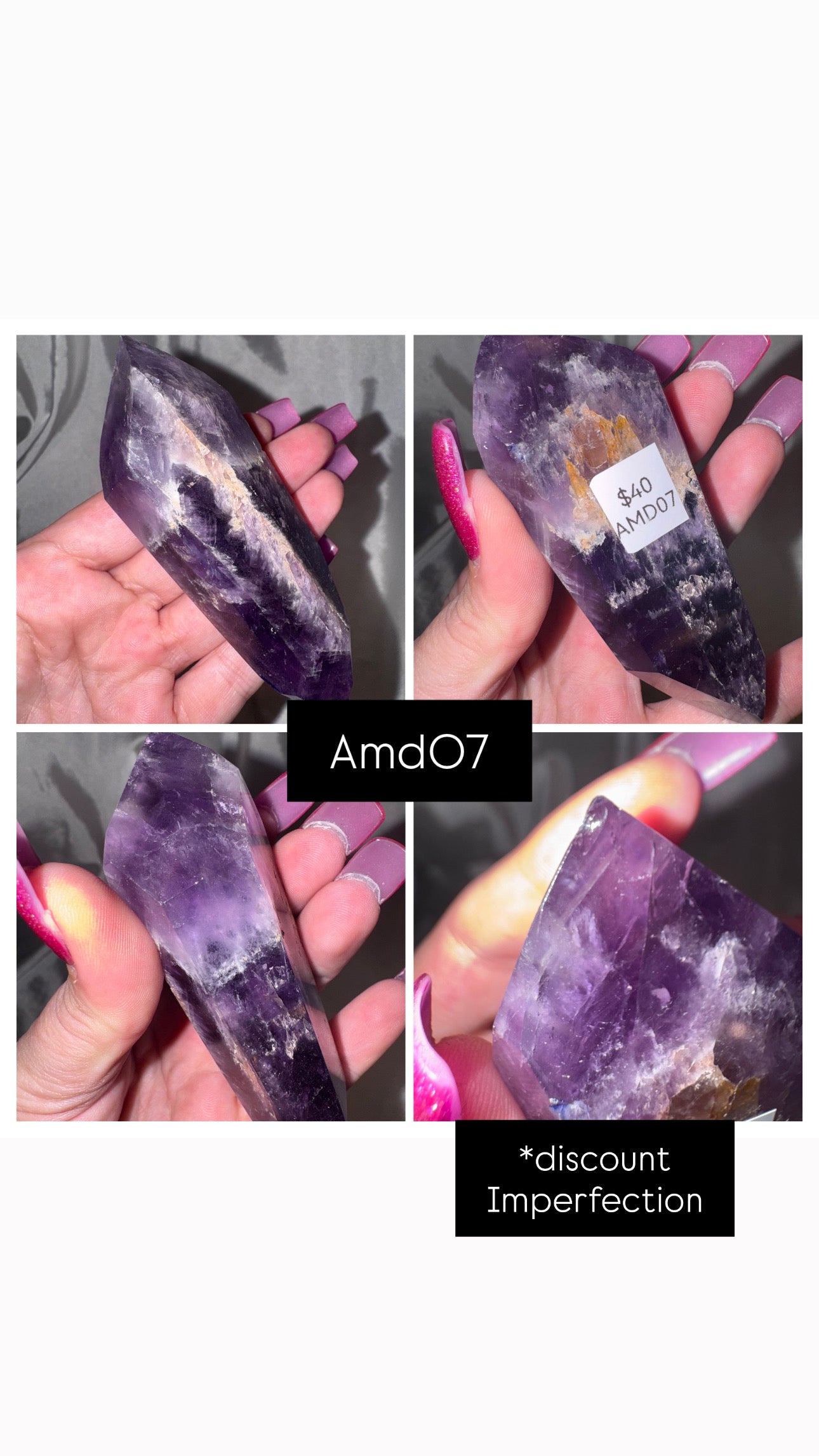 Phantom Amethyst Double Terminated Point