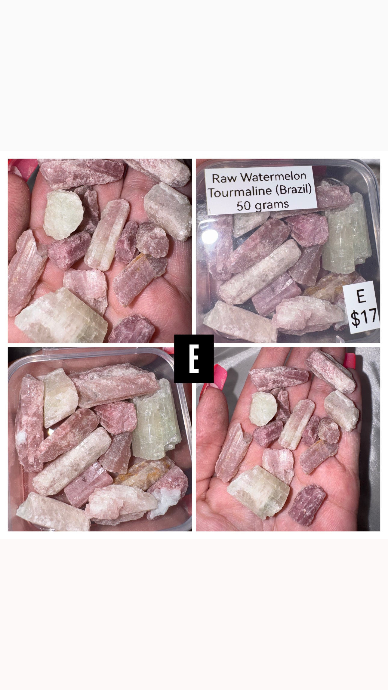 Watermelon Tourmaline Raw Bundle Box