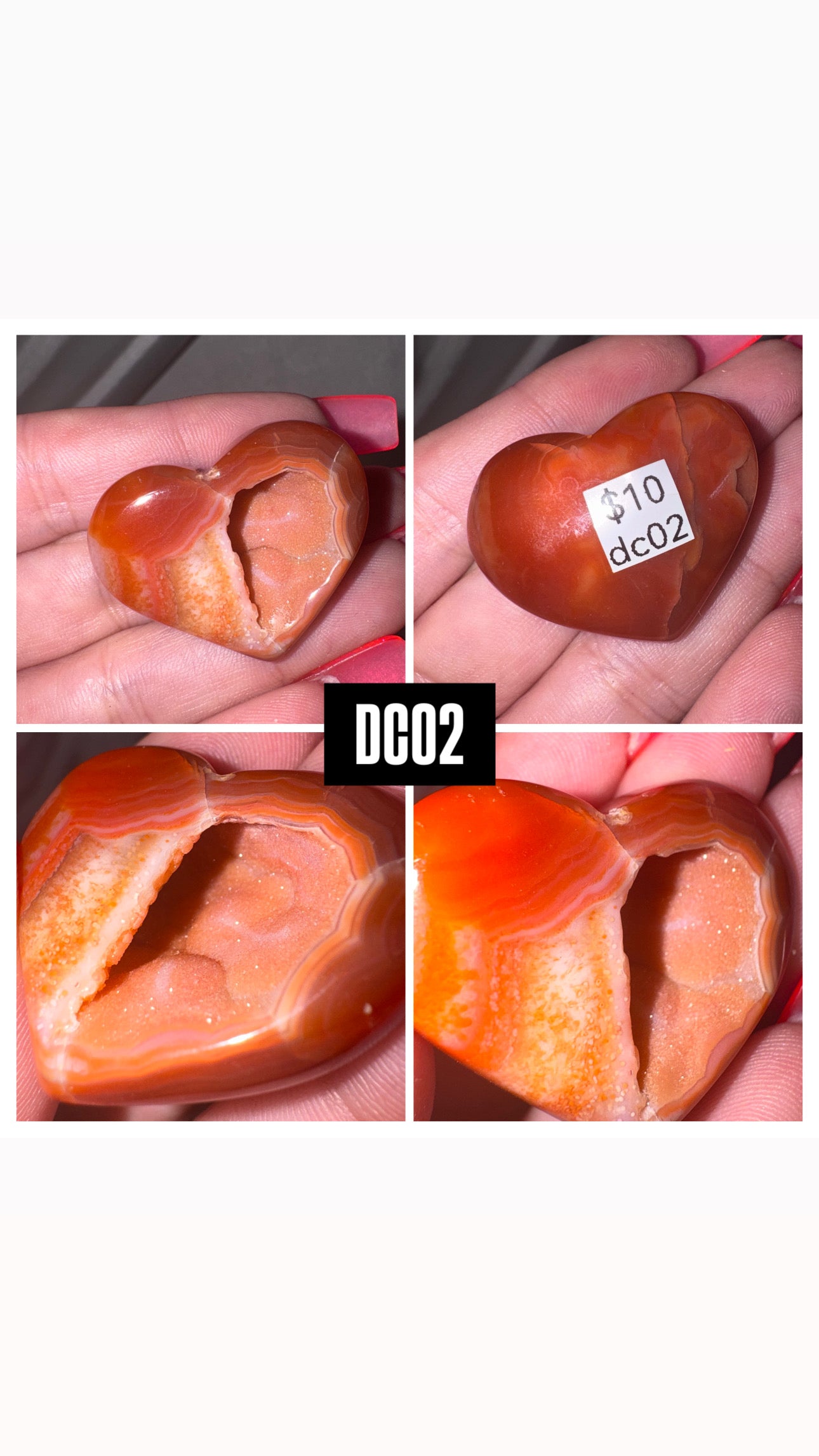 Druzy Carnelian Heart/Palmstone