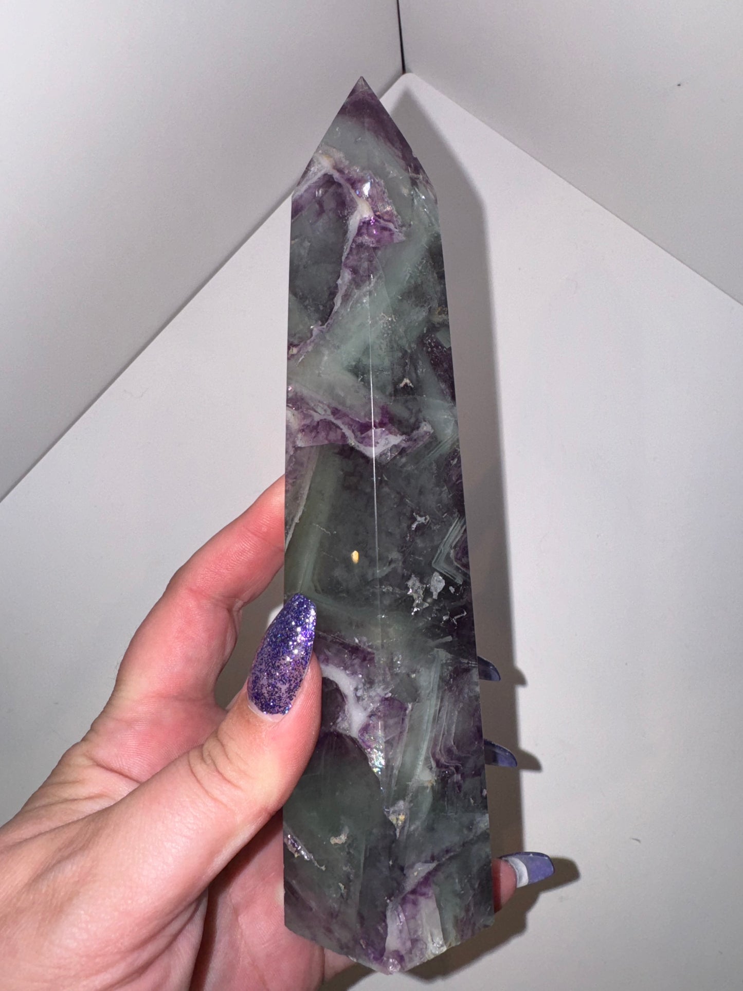 Snow Fluorite Large Tower