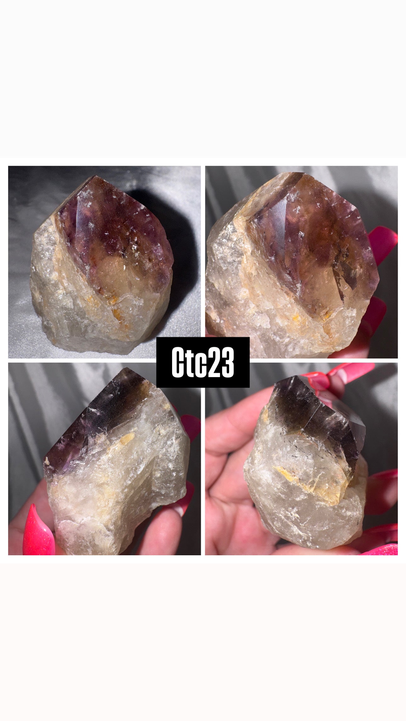 Cacoxenite Amethyst Semi Polished Tower