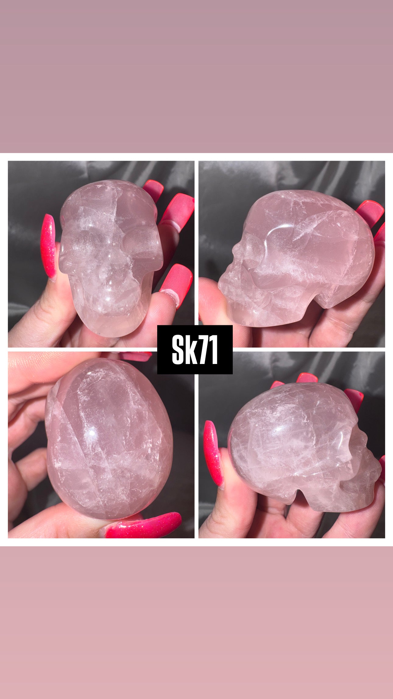 Star Rose Quartz AA Skull