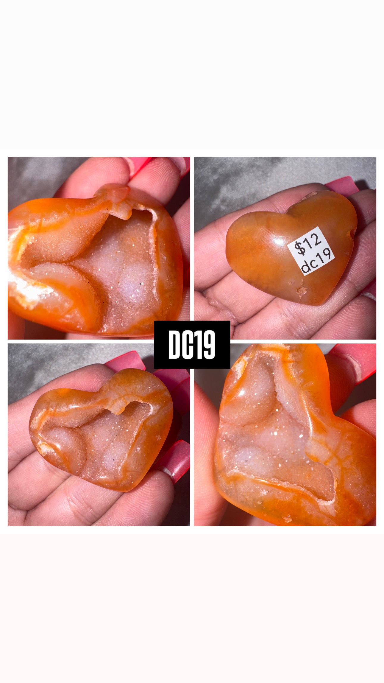 Druzy Carnelian Heart/Palmstone