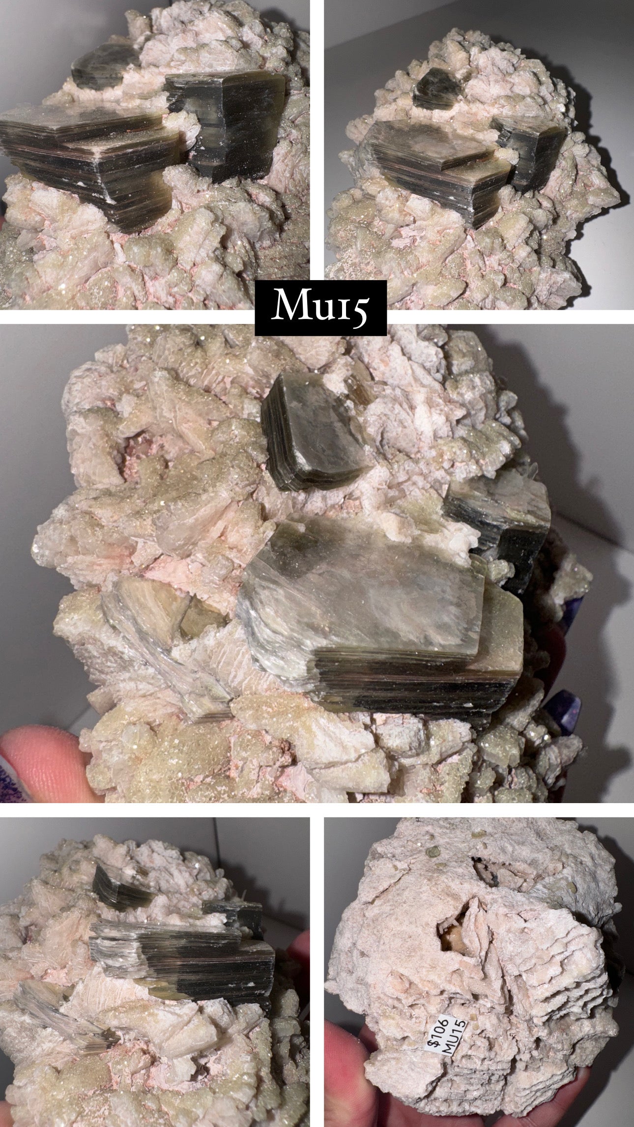 Muscovite Mica on Albite with Druzy Calcite Specimen