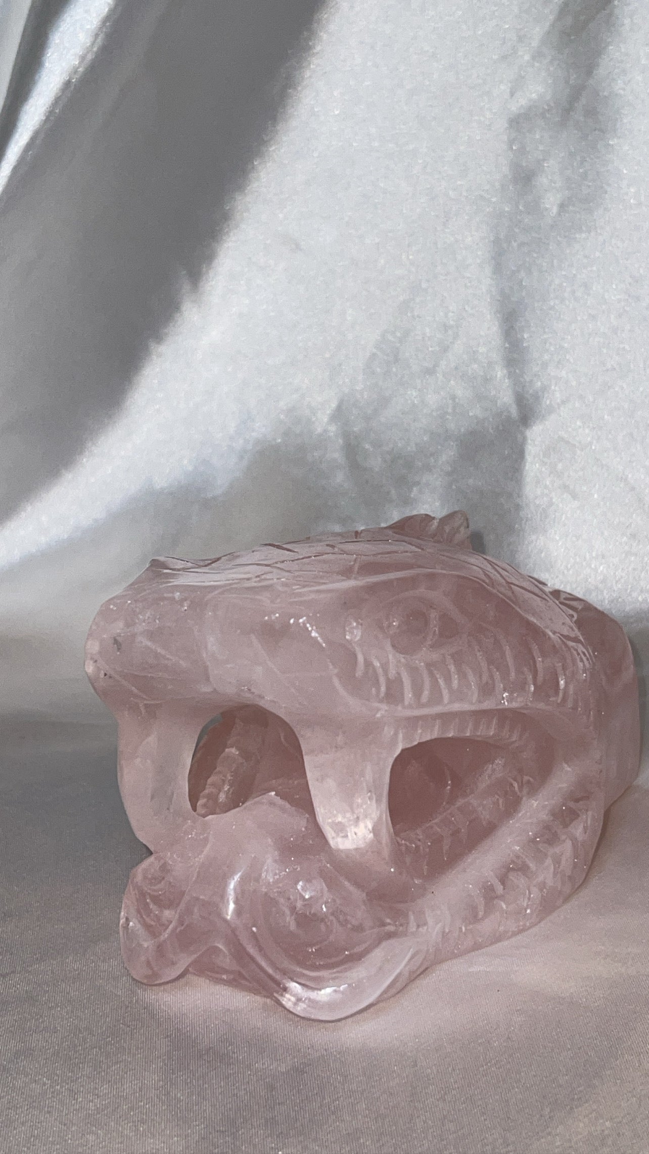 Rose Quartz AAA XXL Snake Head