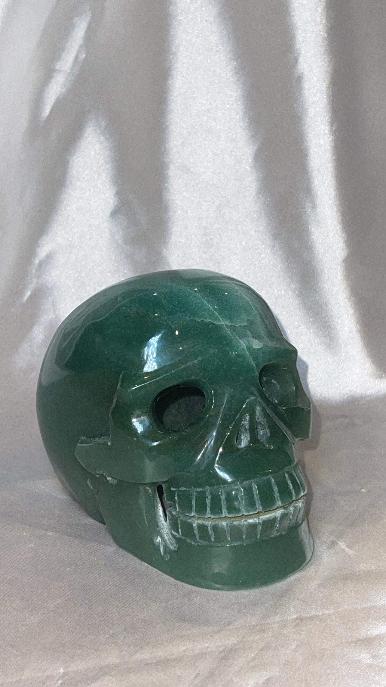 Green Adventurine Hollow XL Skull