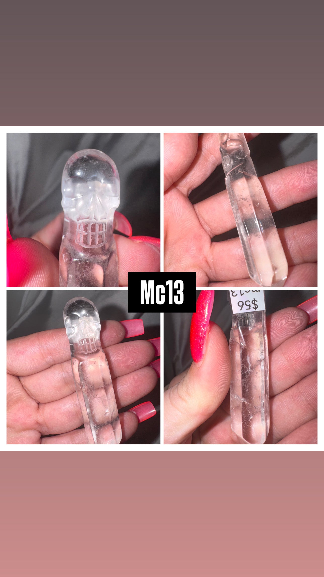 Lemurian AAA Master Carved Skull Wand