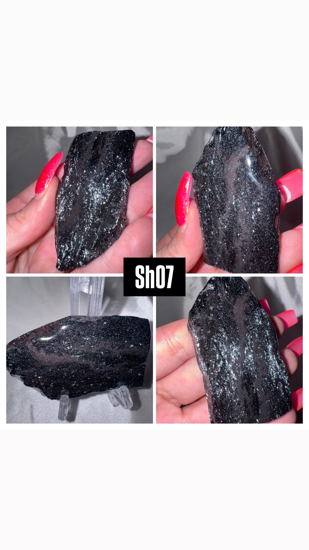 Specular Hematite Slab on stand