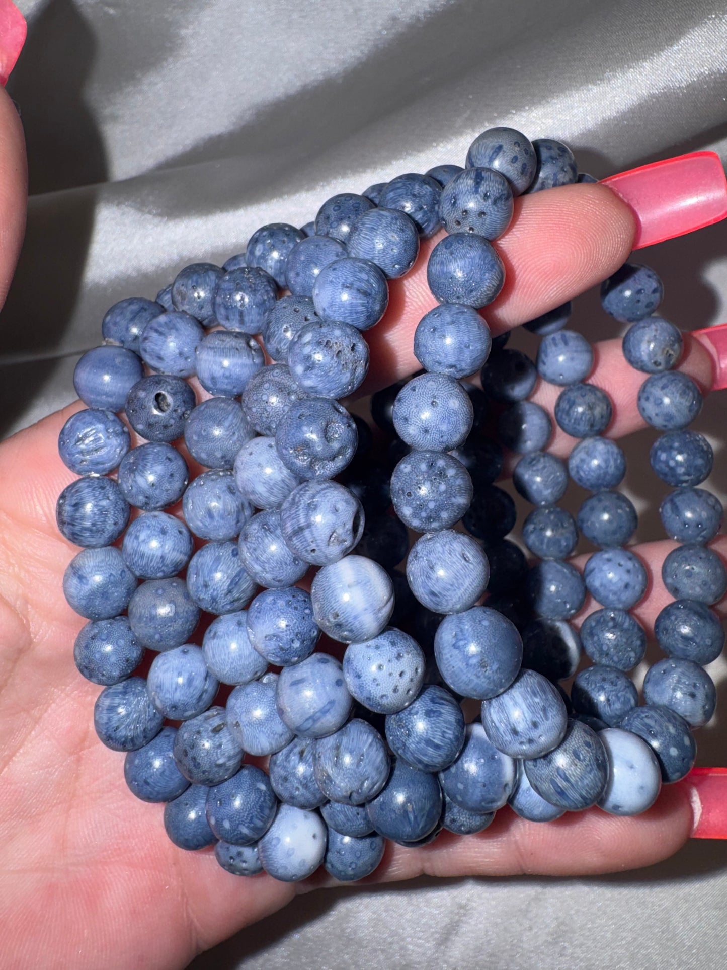 Blue Coral 8mm Bracelet