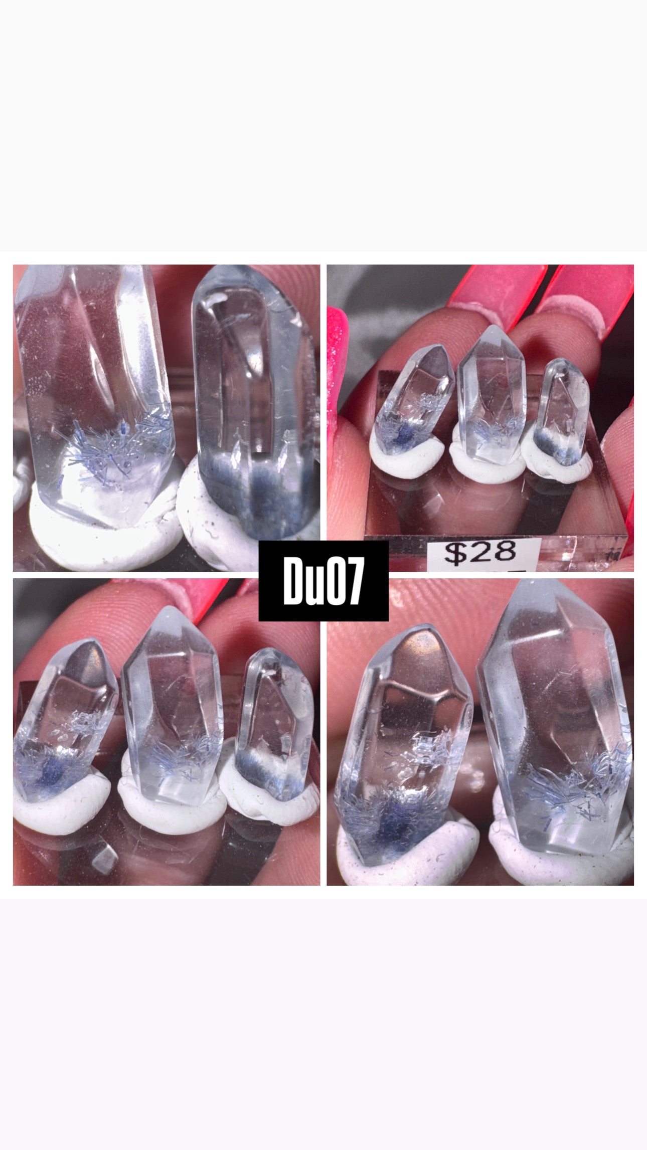 Dumortierite Quartz Rare Point Set