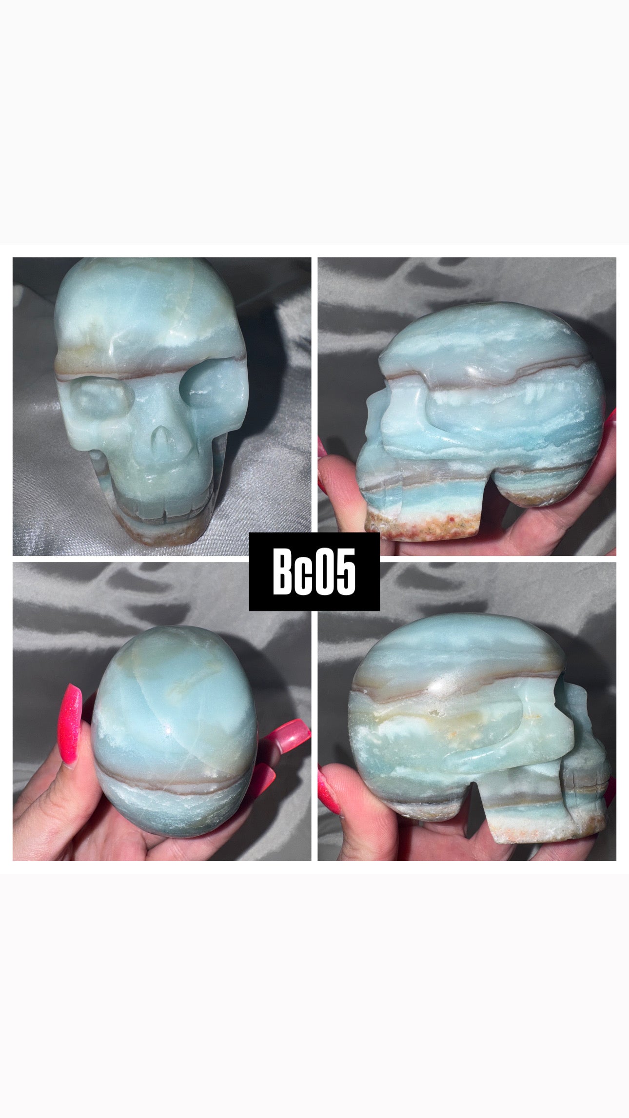 Blue Sky Quartz Large Skull