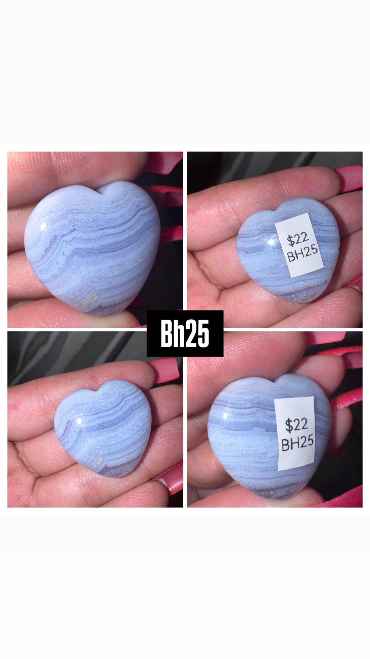 Blue Lace Agate AAA Heart