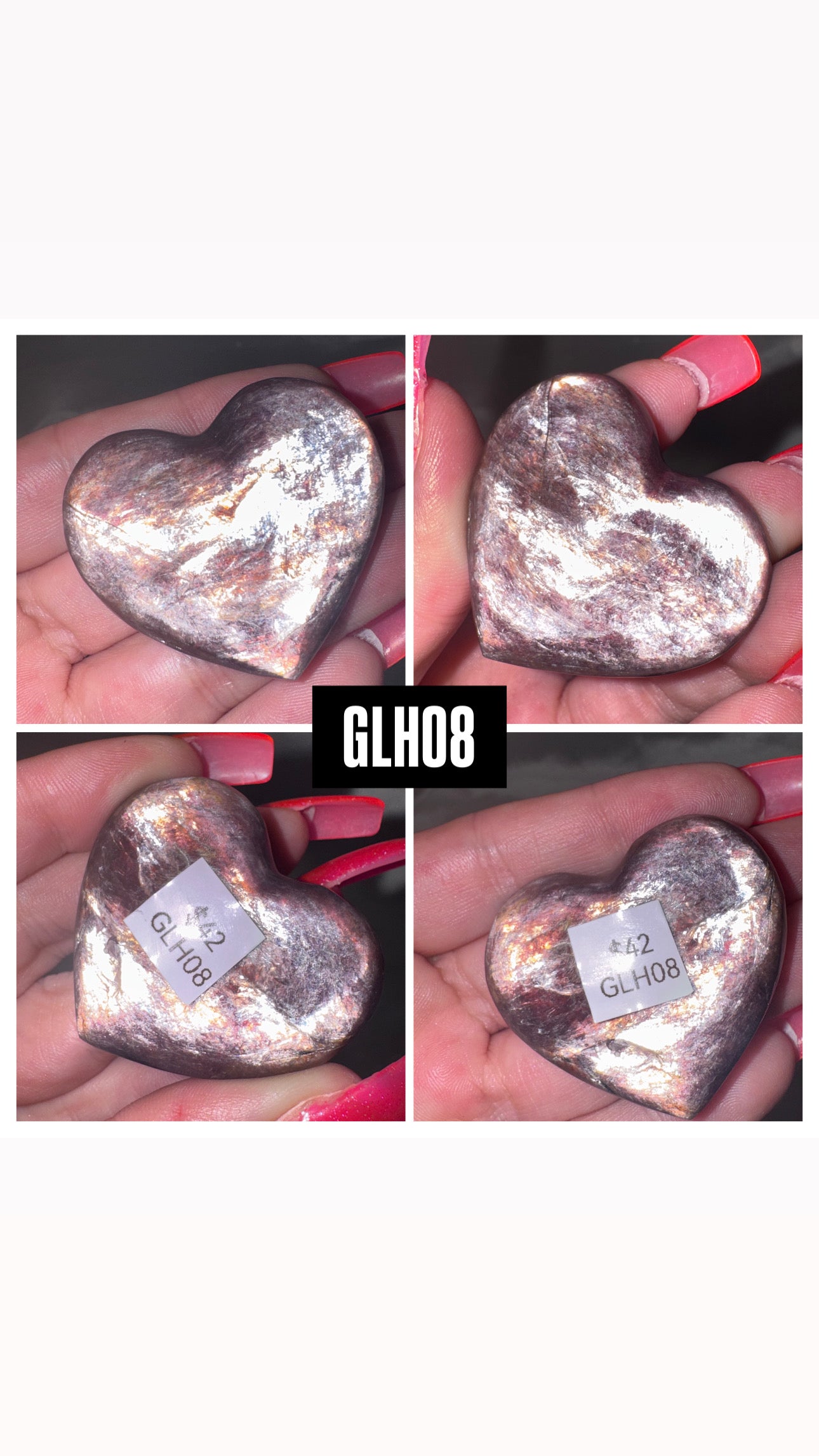 Gem Lepidolite Puffy Heart