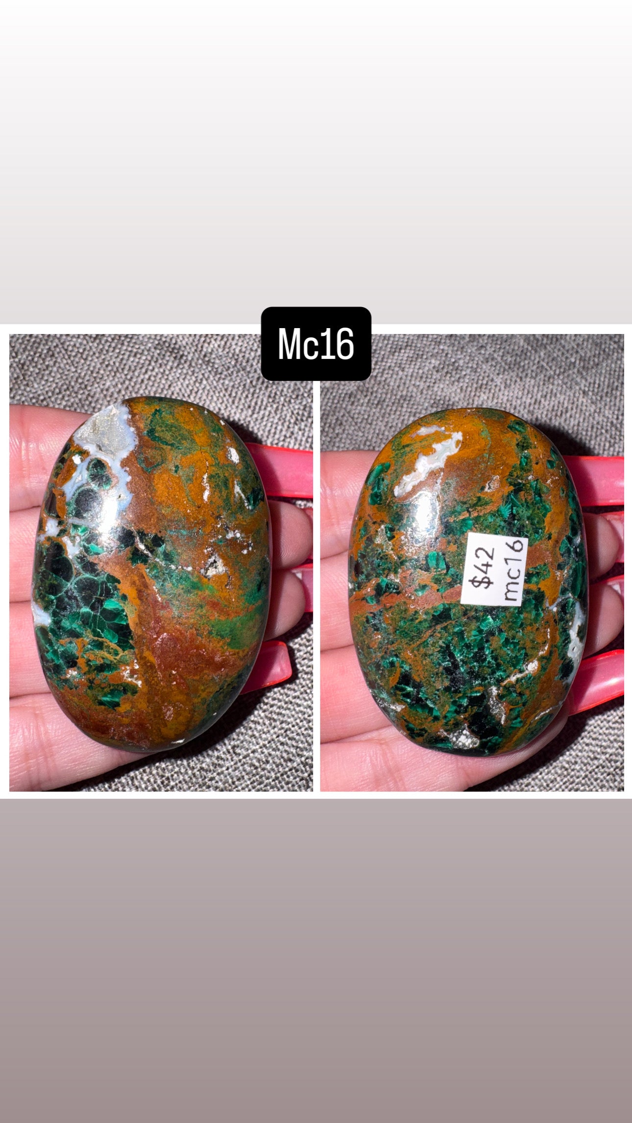 Malacholla (Malachite Chrysocolla) Palmstone
