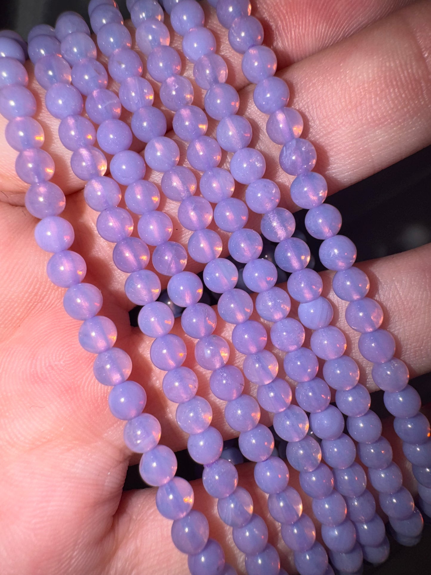 Lavender Moon Quartz AAA 4mm bracelet