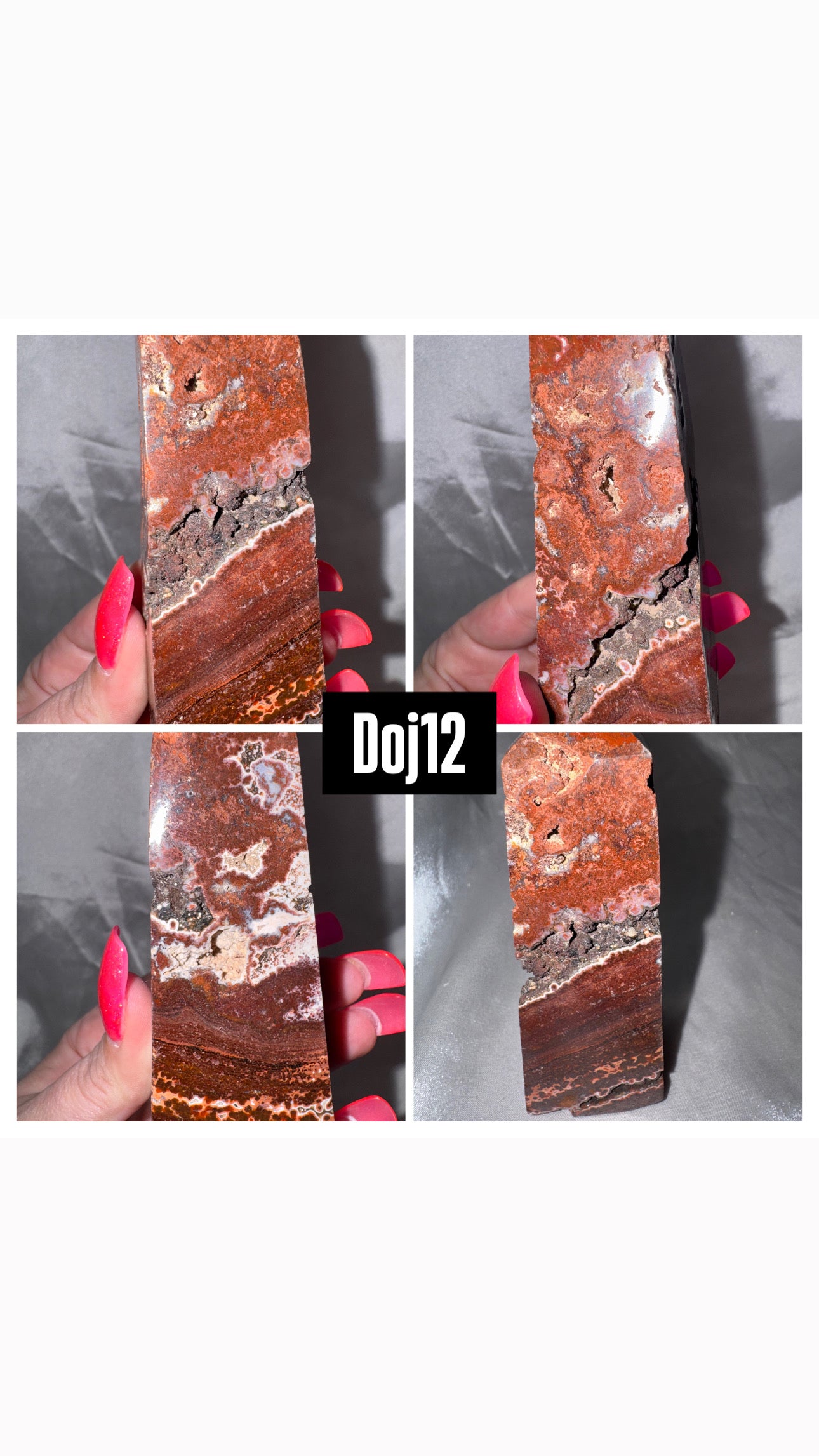 Red Druzy Ocean Jasper Obleisk