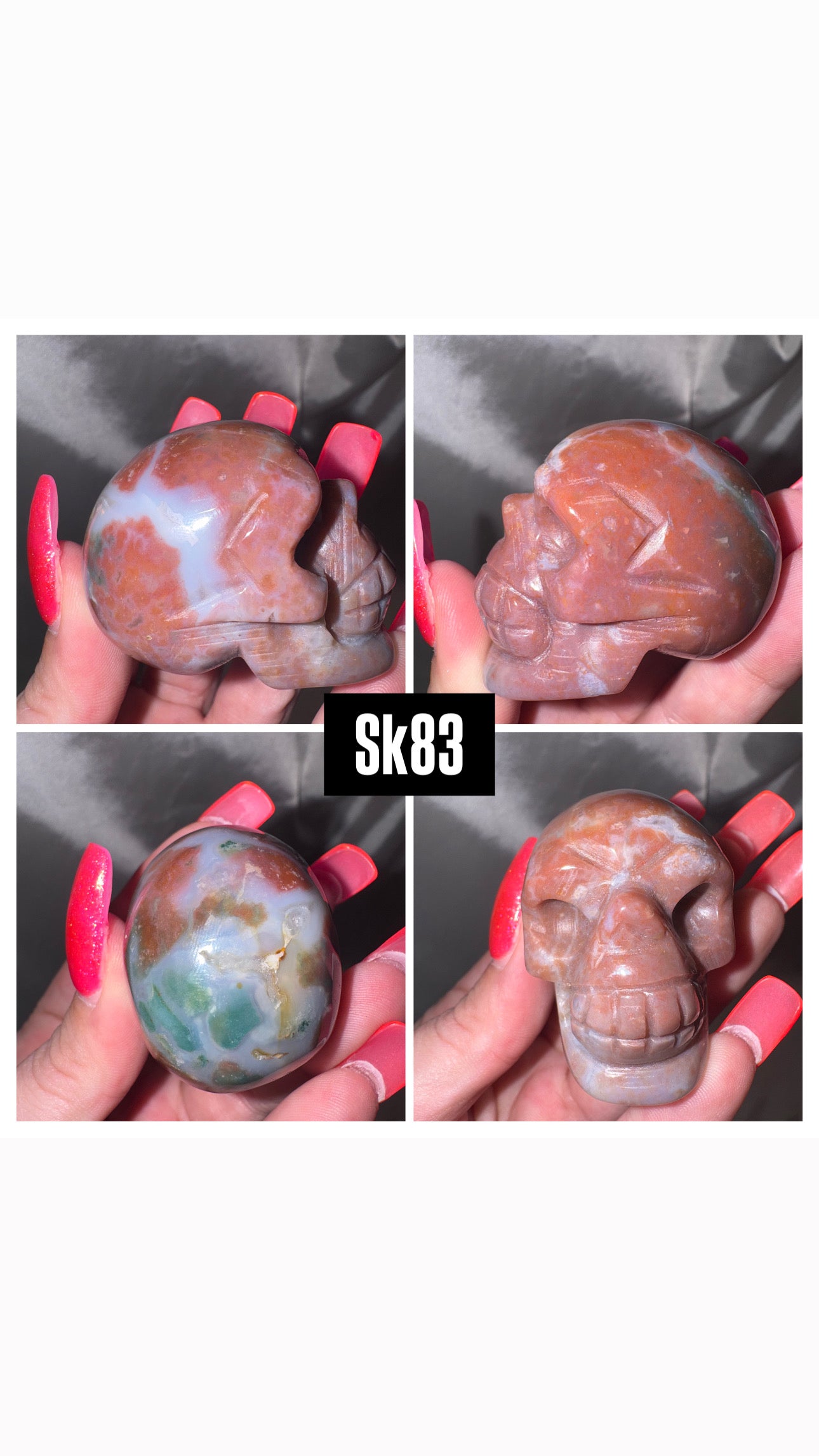 Ocean Jasper Moss Agate AAA Skull