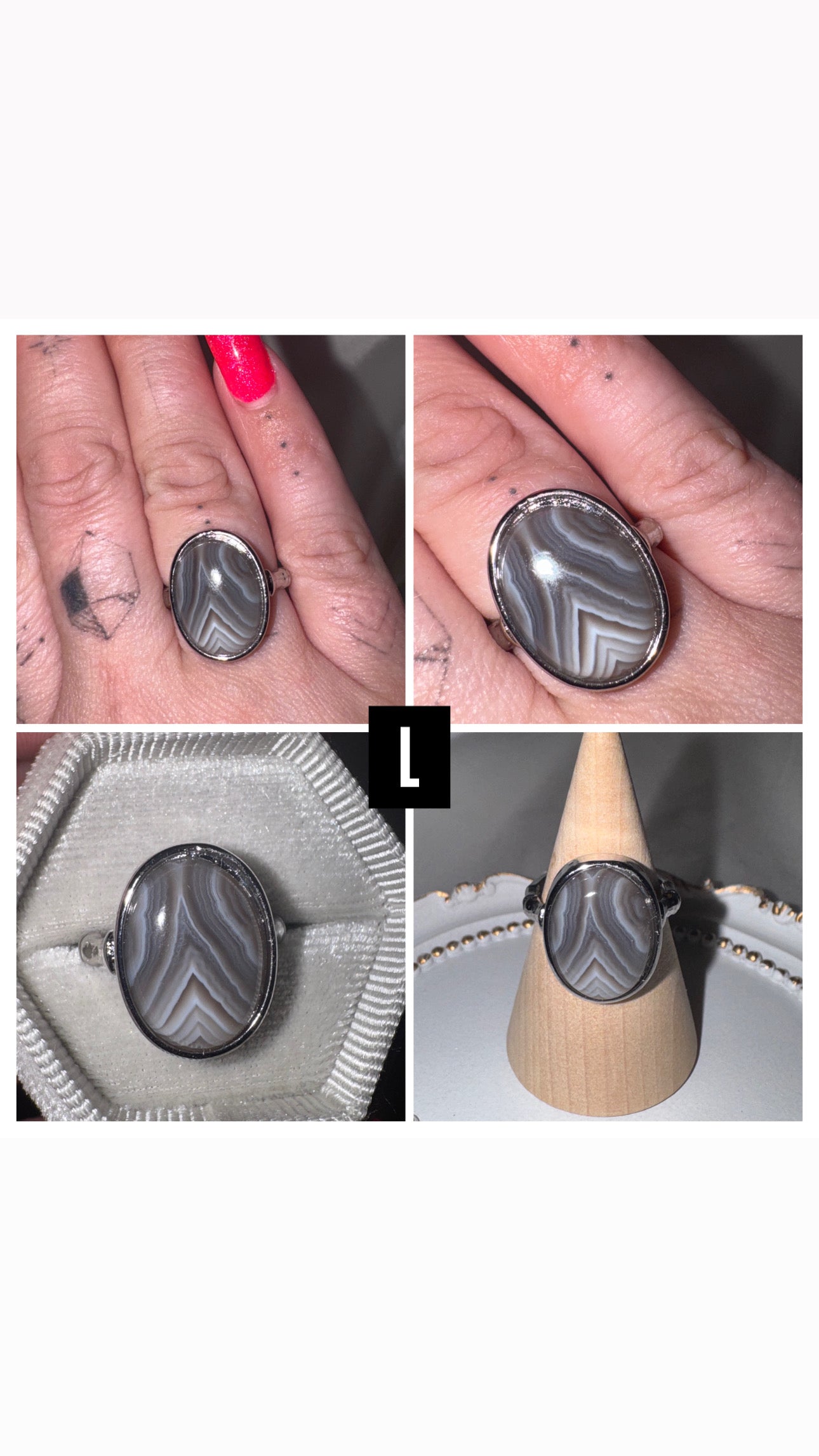 Botswana Agate AAA Adjustable Ring