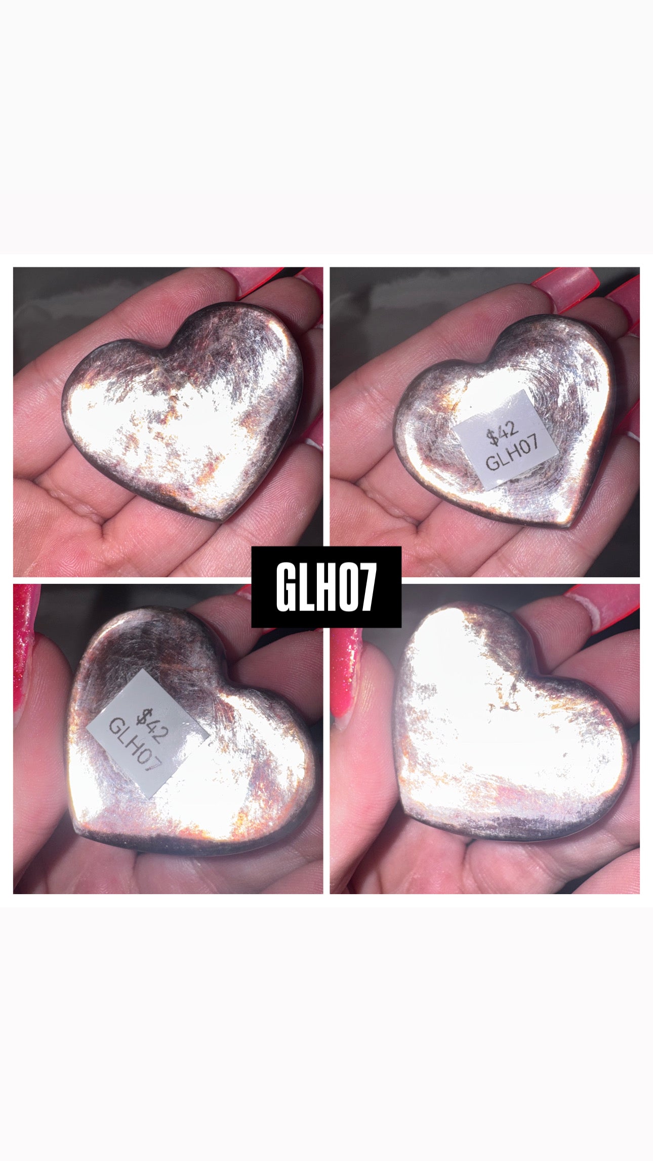 Gem Lepidolite Puffy Heart