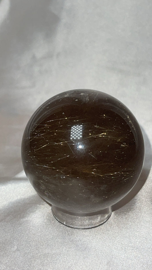 Smoky Gold Rutile Quartz Sphere (60mm)