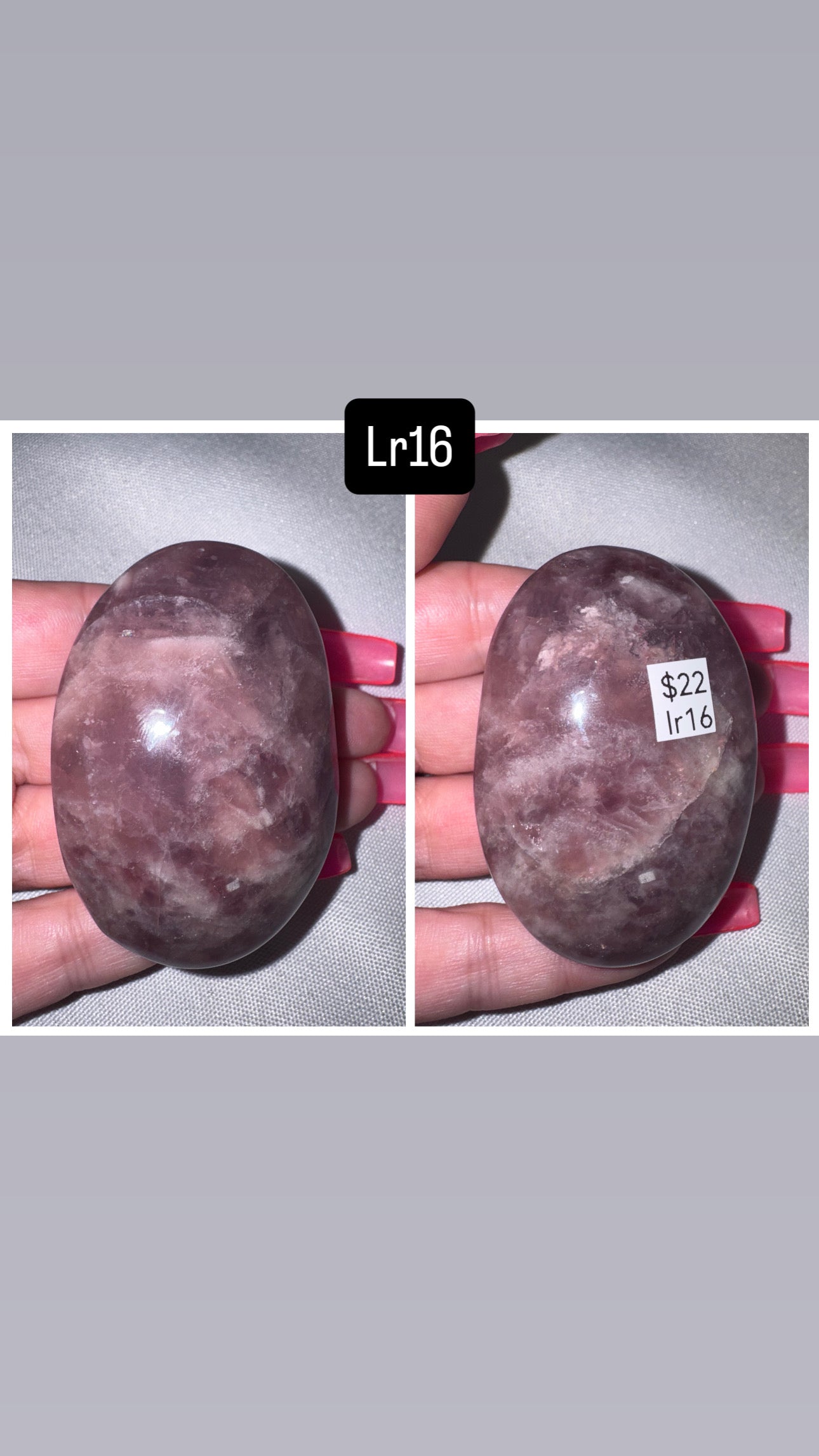 Lavender Rose Quartz Palmstone