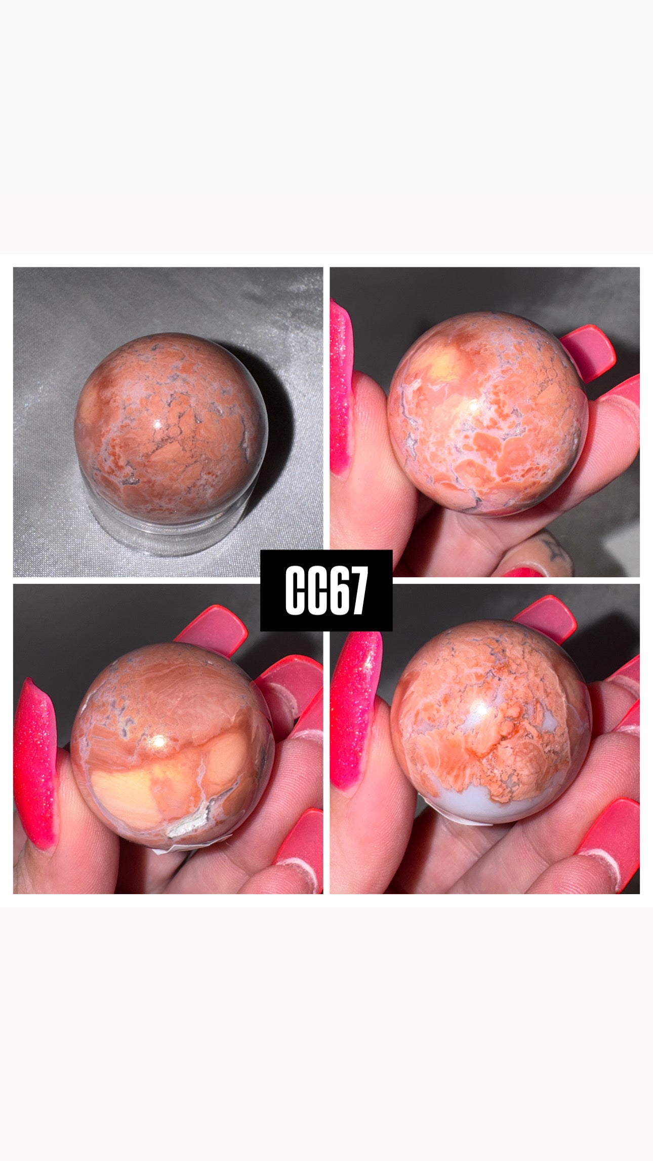 Pink “Cotton Candy” Agate Sphere