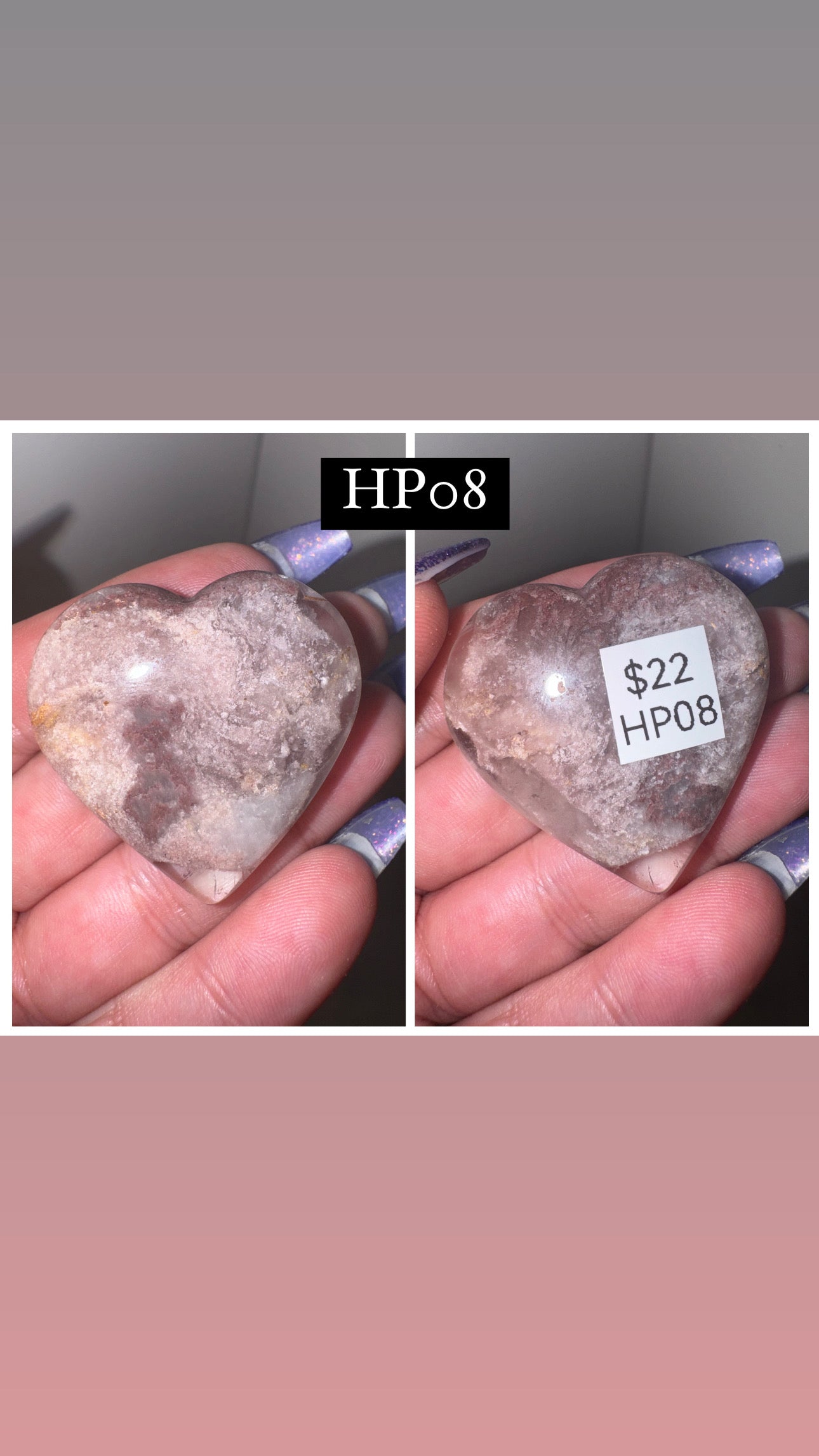 Pink Lithium Thousand Layer Lodalite Heart