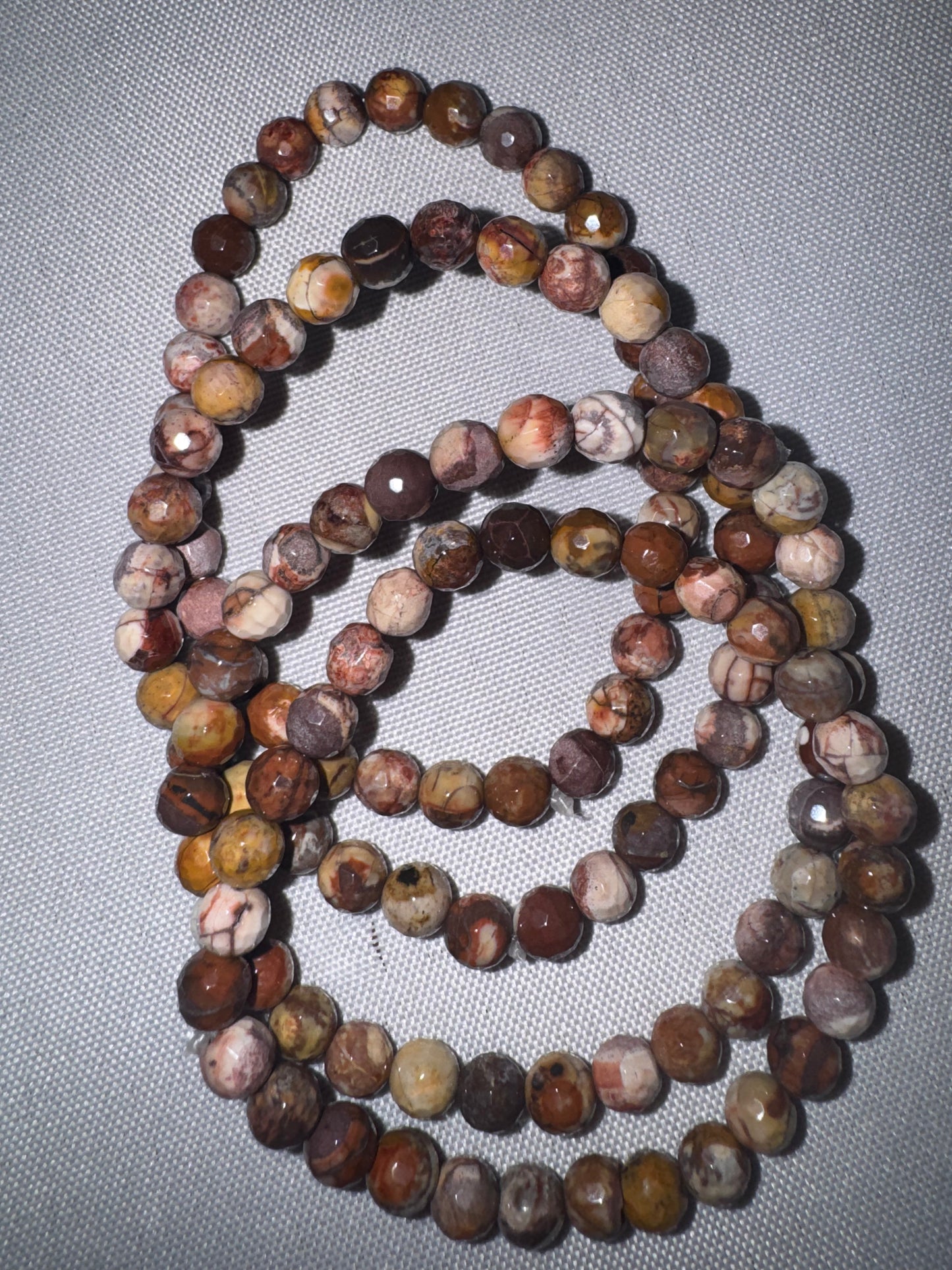 Birds Eye Rhyolite Faceted Bracelet (6mm)
