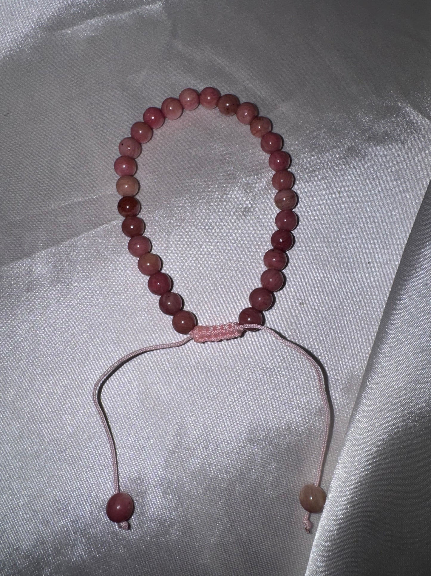 Rhodonite 6mm Adjustable Bracelet