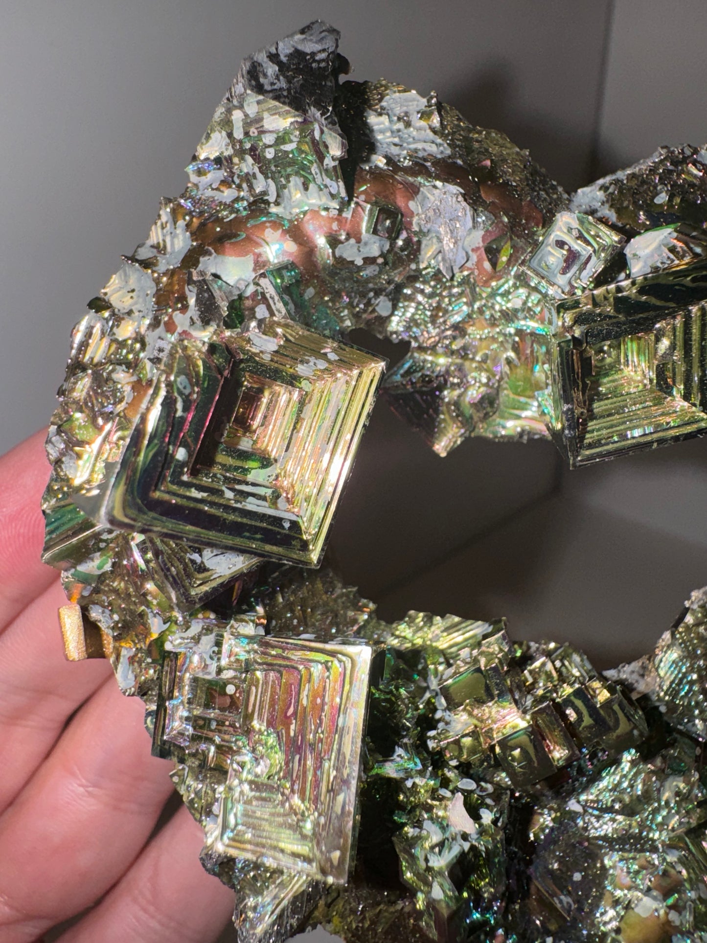 Bismuth Large Heart on Stand