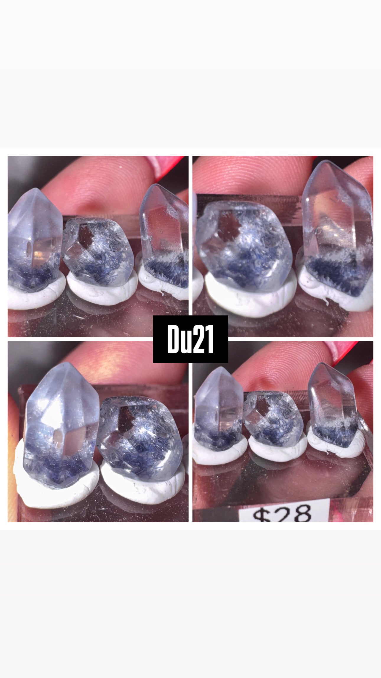 Dumortierite Quartz Rare Point Set