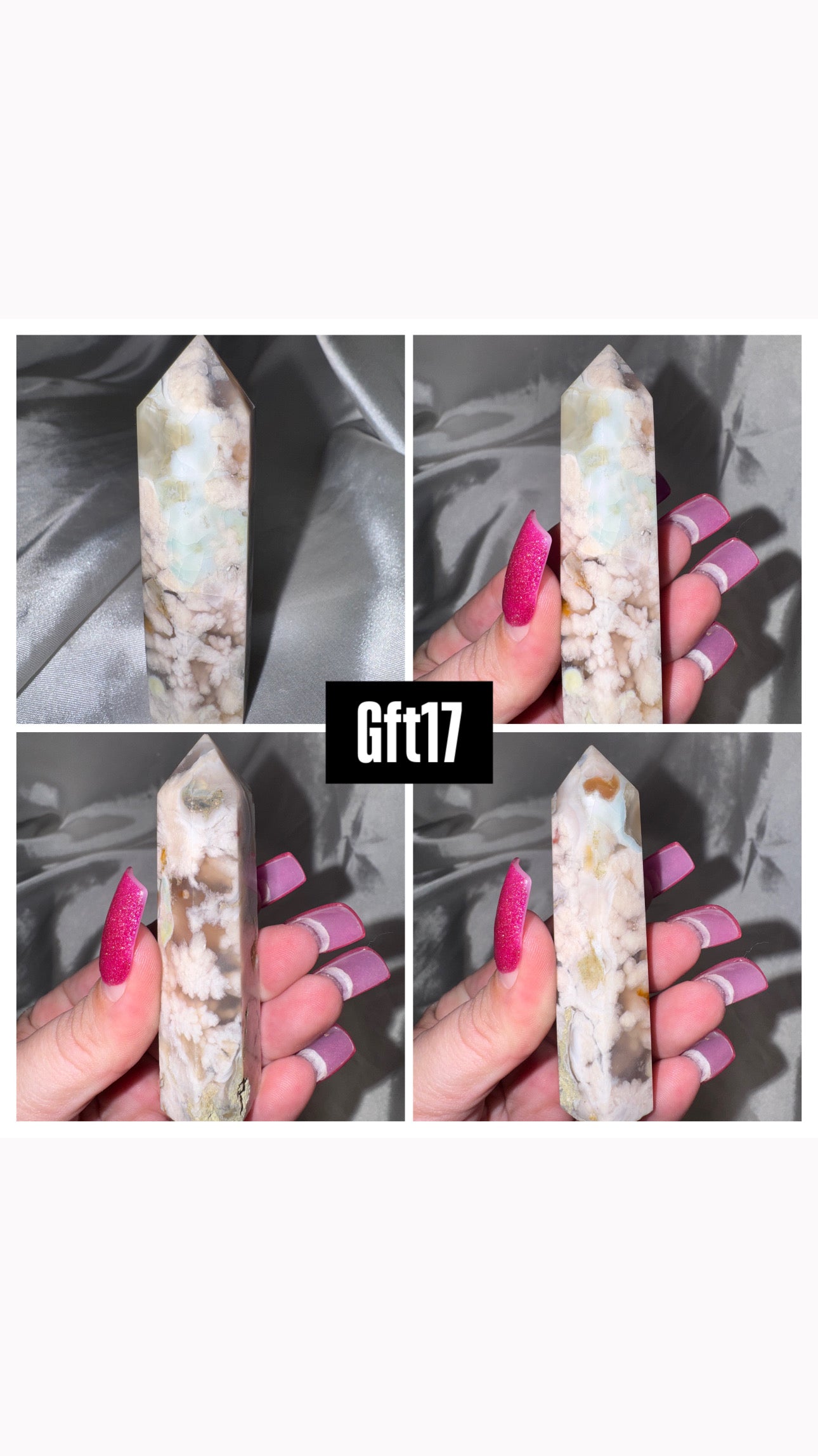 Green Flower Agate Tower