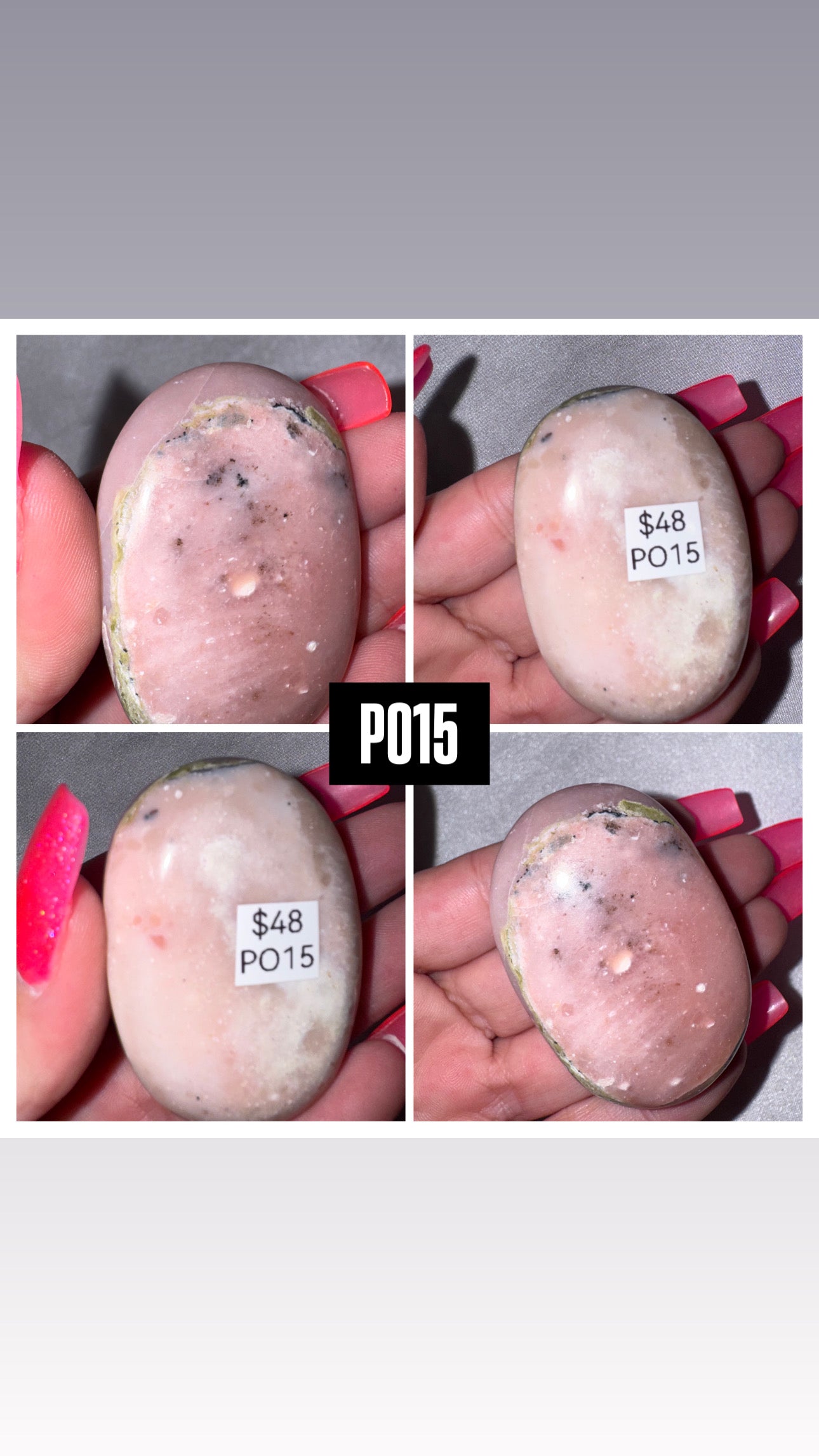 Pink Dendritic Opal AA Palmstone