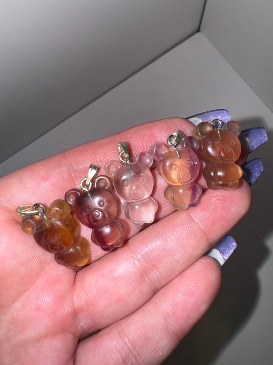 Fluorite Bear Pendant